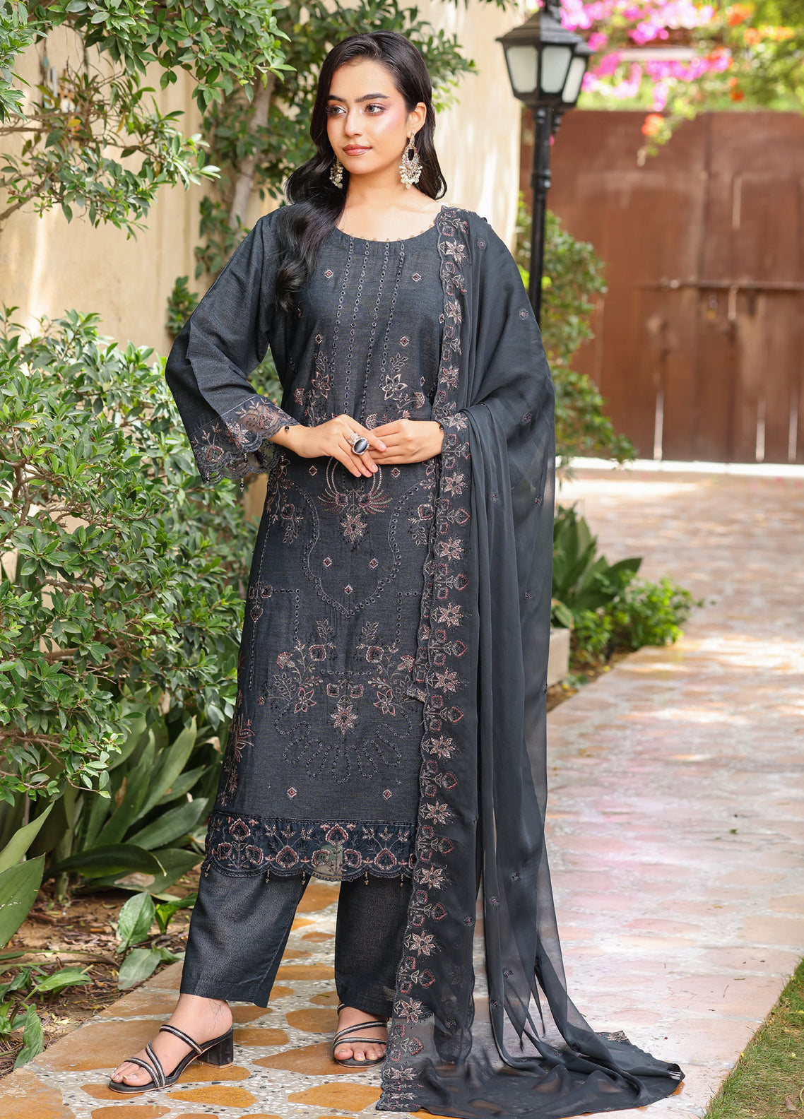 Signature By Schick Embroidered Karandi 3 Piece Unstitched Suit SDH26SK D-03