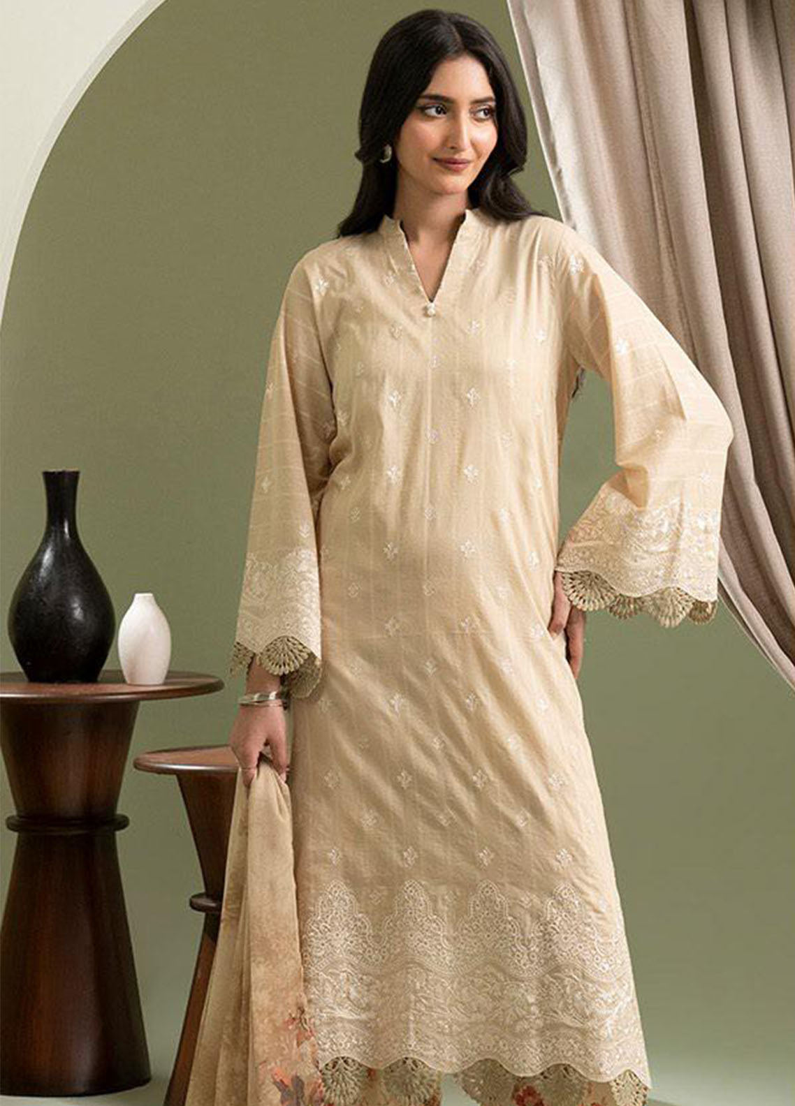 Signature By Zellbury Embroidered Lawn 3 Piece Unstitched Suit WUS26E30285