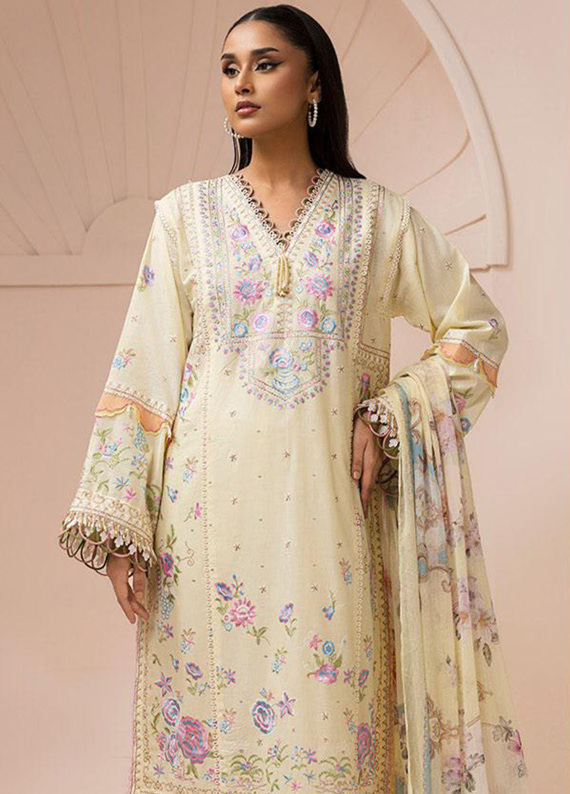 Signature By Zellbury Embroidered Lawn 3 Piece Unstitched Suit WUS26E30457