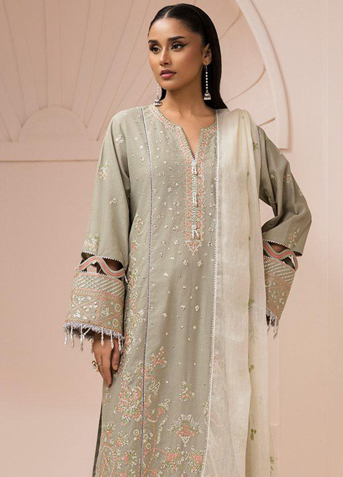 Signature By Zellbury Embroidered Lawn 3 Piece Unstitched Suit WUS26E30509
