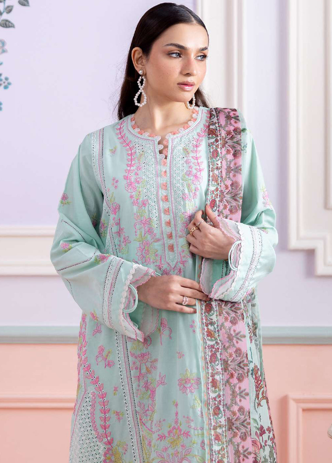 Signature By Zellbury Embroidered Lawn 3 Piece Unstitched Suit WUS26E30515