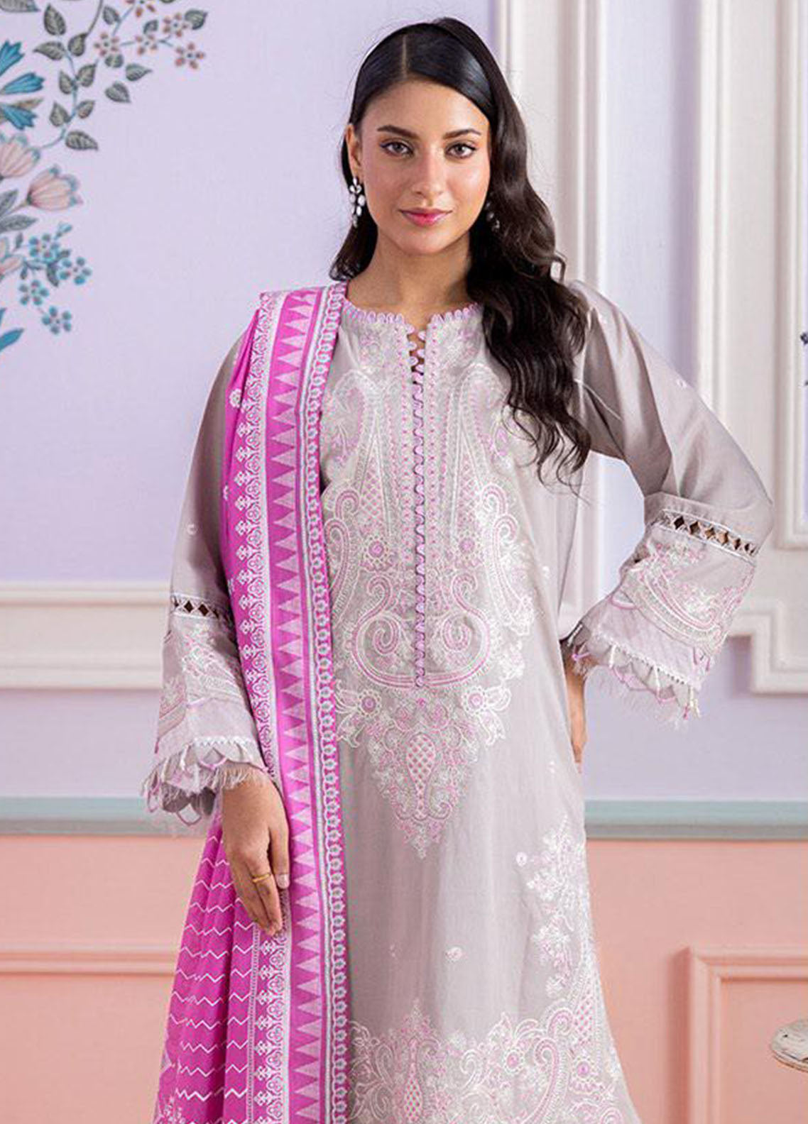 Signature By Zellbury Embroidered Lawn 3 Piece Unstitched Suit WUS26E30608