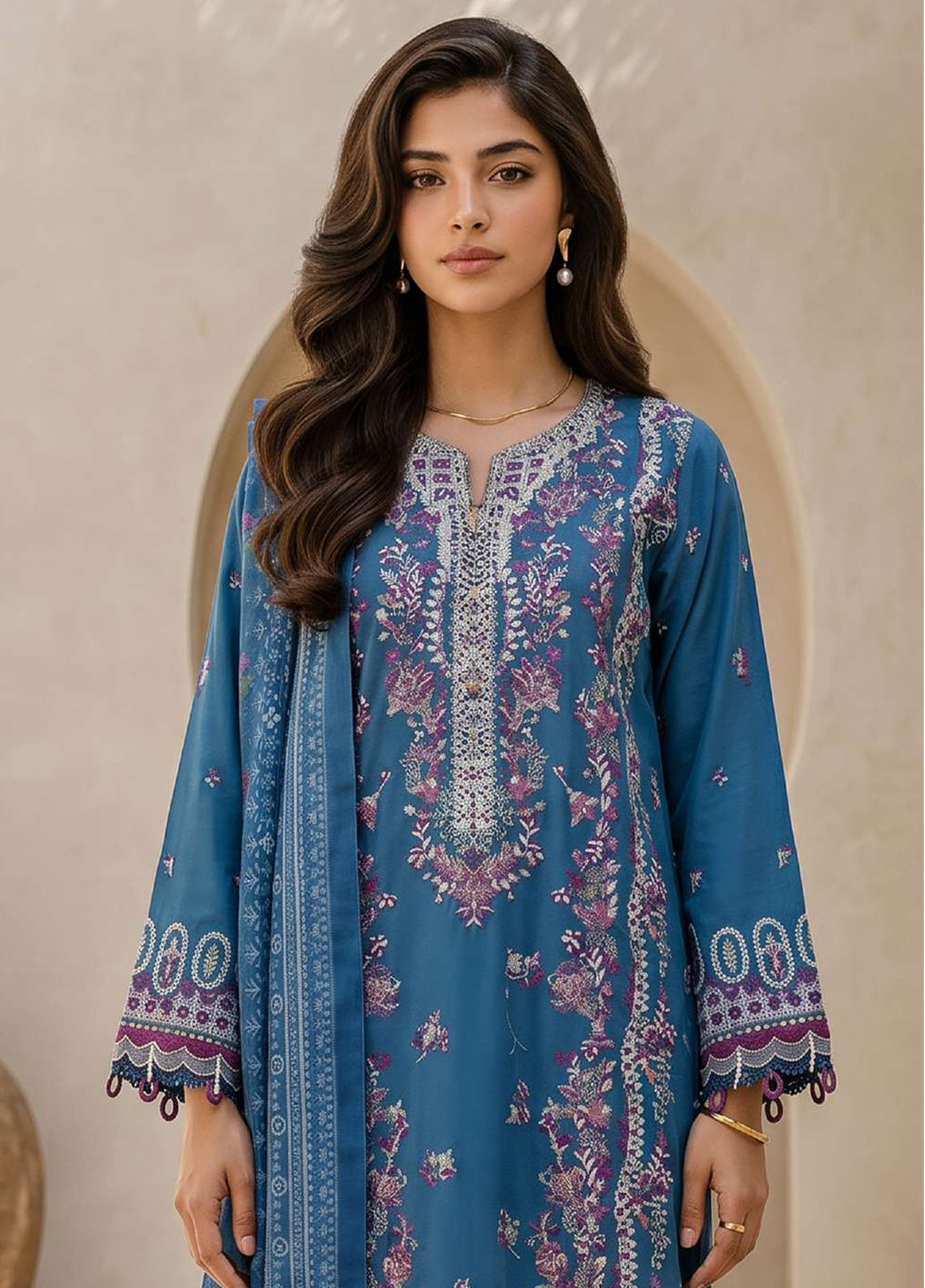 Signature By Zellbury Embroidered Lawn 3 Piece Unstitched Suit WUS26E30719