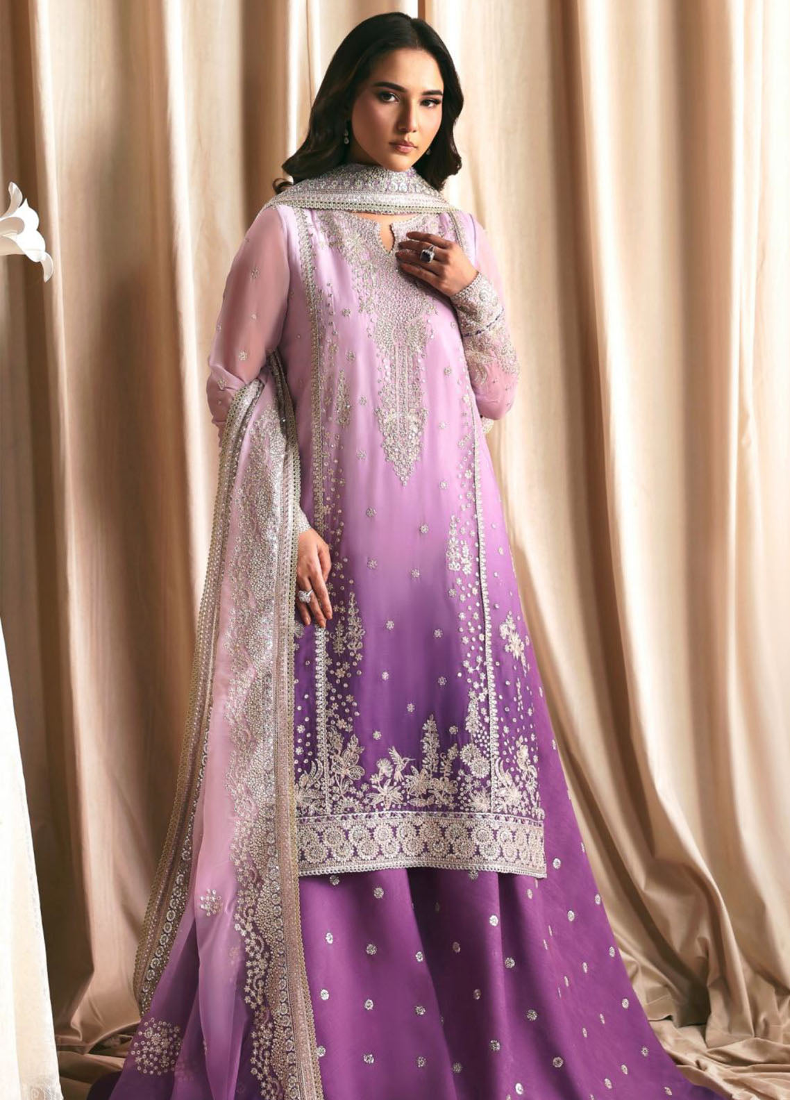 Siraya By Zarif Formal Embroidered Chiffon 3 Piece Unstitched Suit ZF26SPF D-ZR-SYA-02 NIGAH