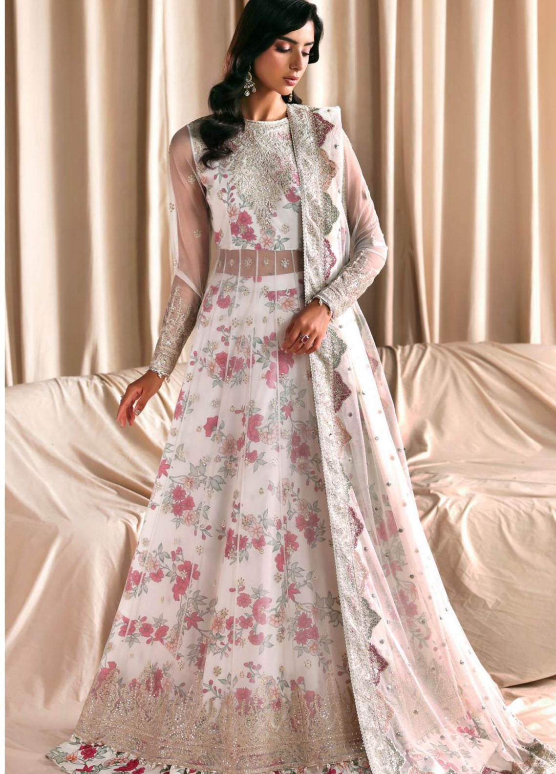 Siraya By Zarif Formal Embroidered Net 3 Piece Unstitched Suit ZF26SPF D-ZR-SYA-03 CHASHNI