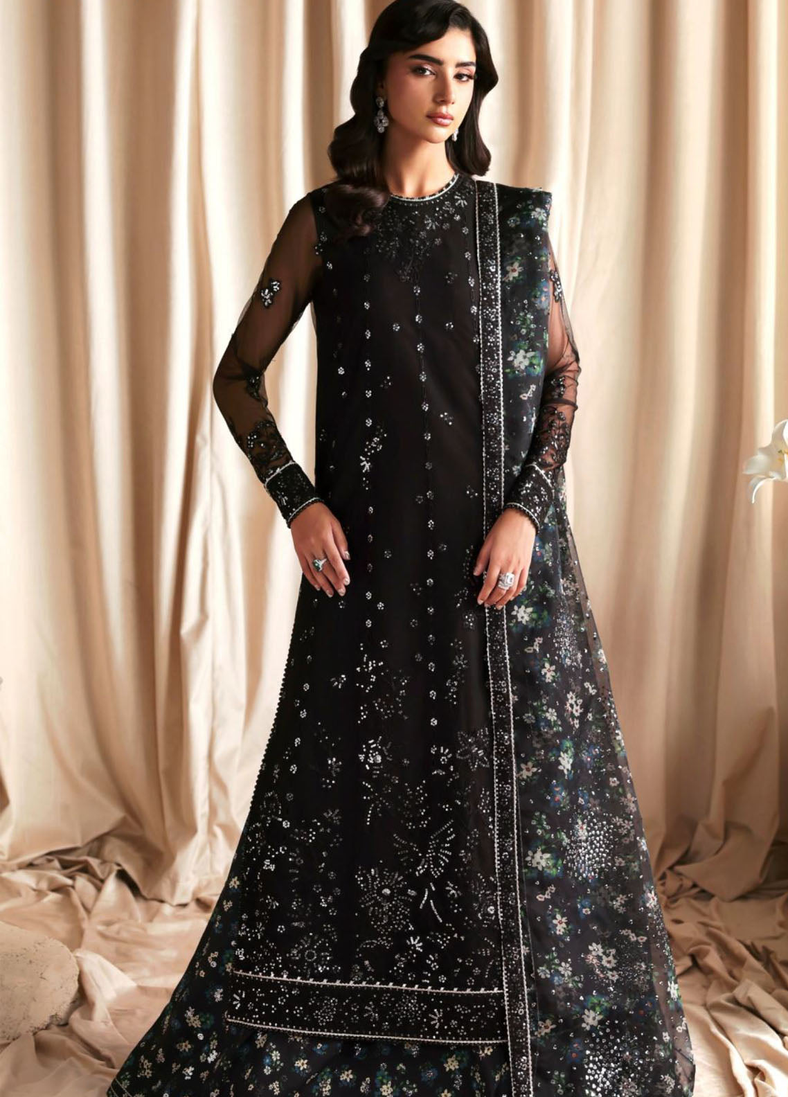Siraya By Zarif Formal Embroidered Net 3 Piece Unstitched Suit ZF26SPF D-ZR-SYA-06 KAVISH