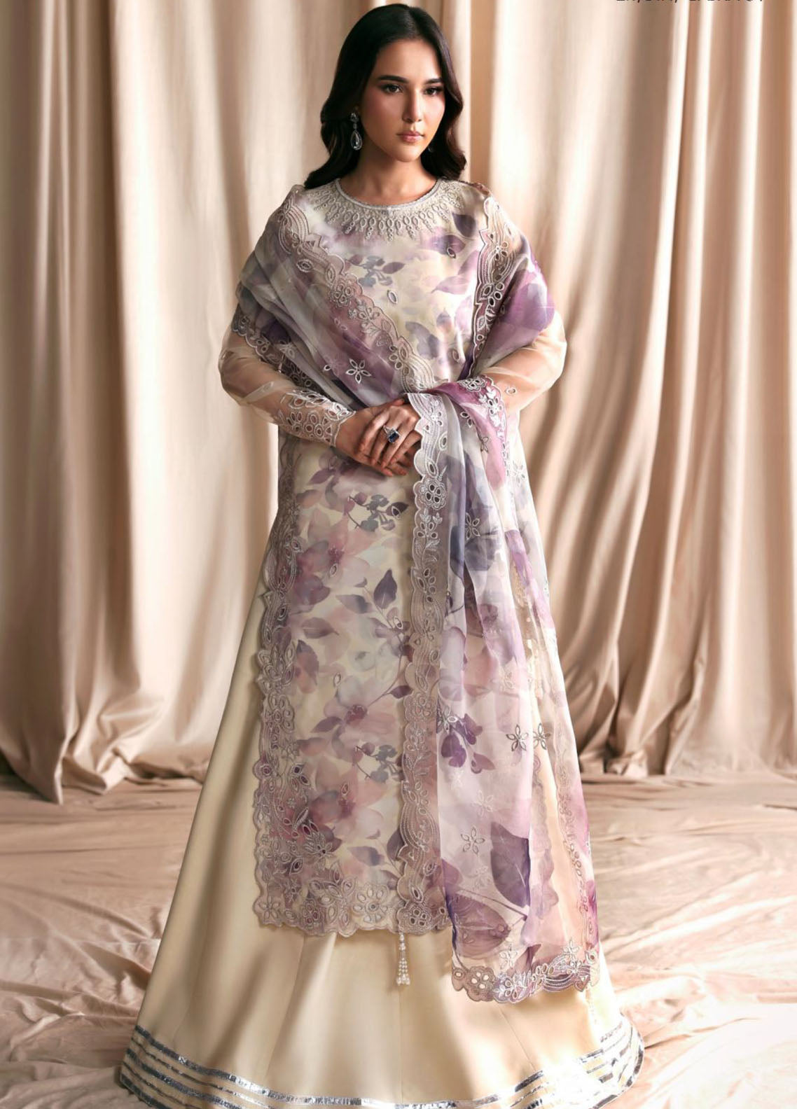 Siraya By Zarif Formal Embroidered Organza 3 Piece Unstitched Suit ZF26SPF D-ZR-SYA-07 GAJRA