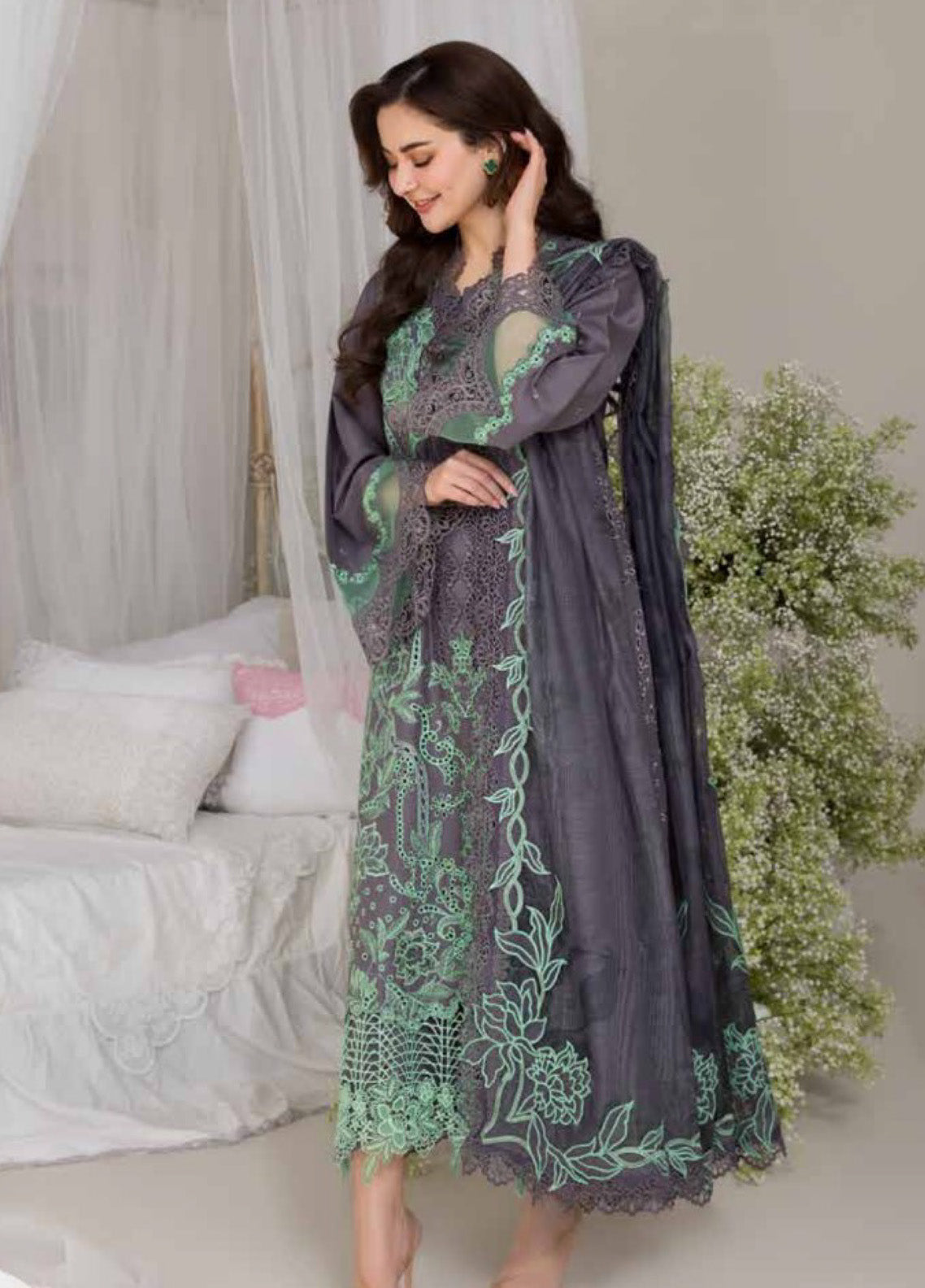 Sobia Nazir Embroidered Lawn Suits Unstitched 3 Piece - SN25LL 3B