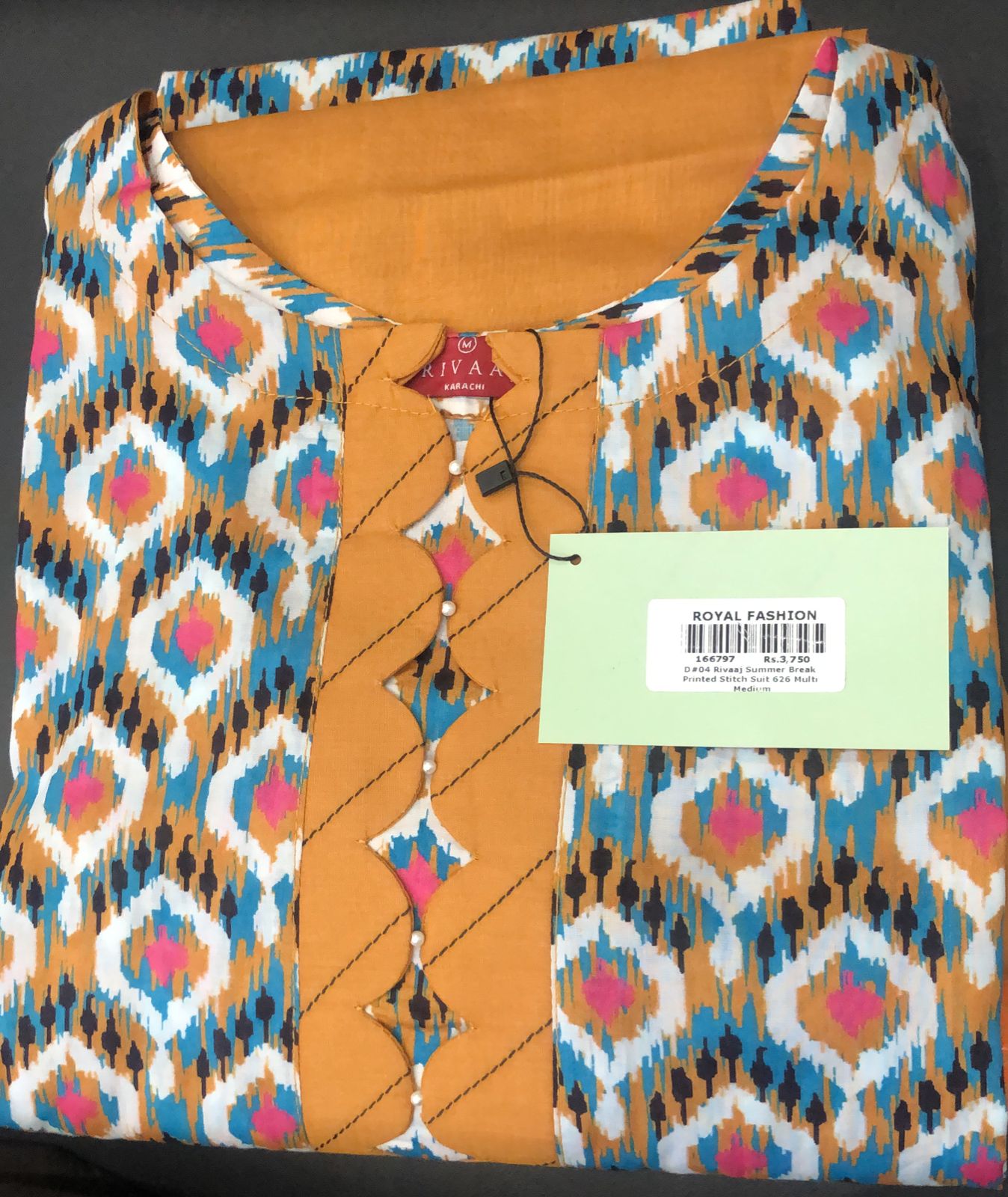Summer Break By Rivaaj Printed Cotton 3 Piece Stitched Suit RJ26SB D-04
