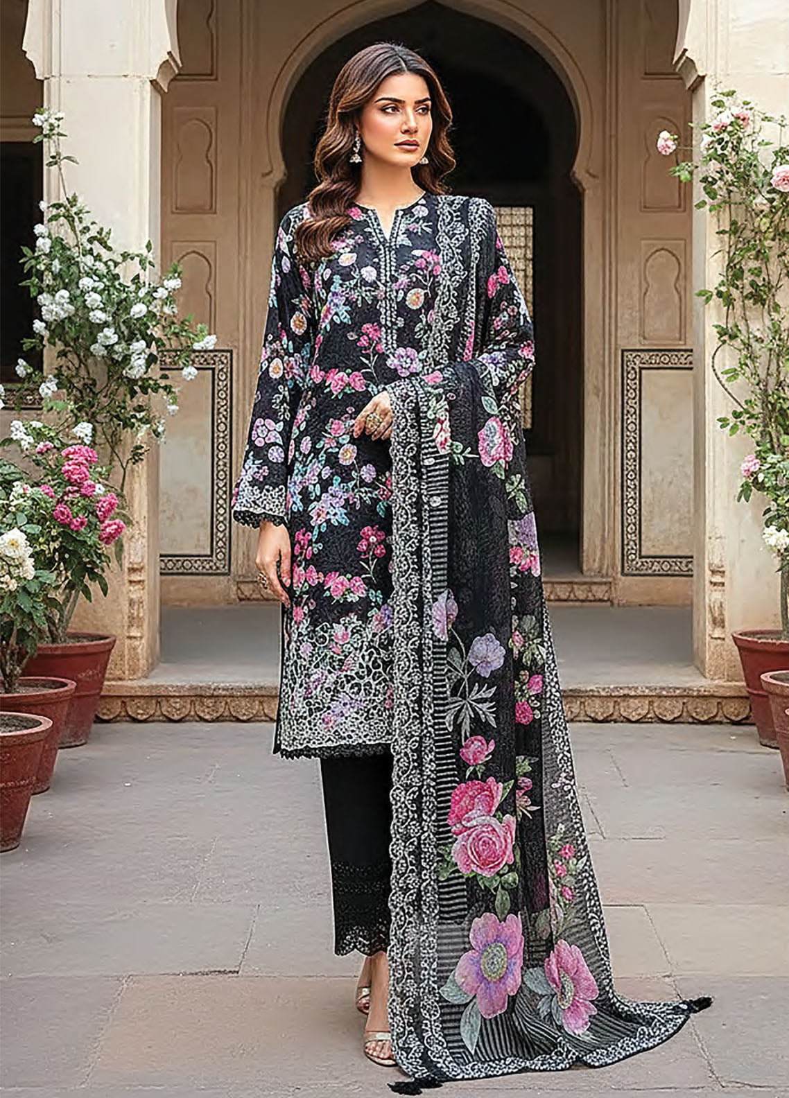 Summer Essentials By LSM Lakhany Embroidered Lawn 3 Piece Unstitched Suit LSM26SEEC D-LG-UB-0268