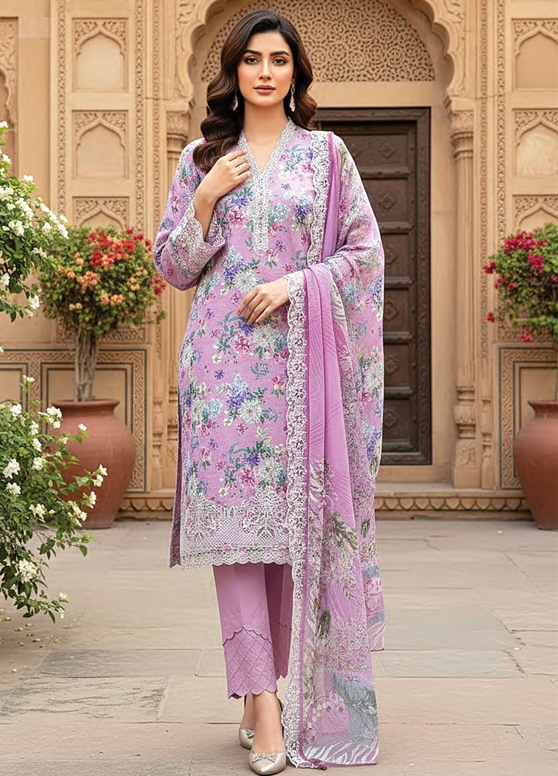 Summer Essentials By LSM Lakhany Embroidered Lawn 3 Piece Unstitched Suit LSM26SEEC D-LG-UB-0271