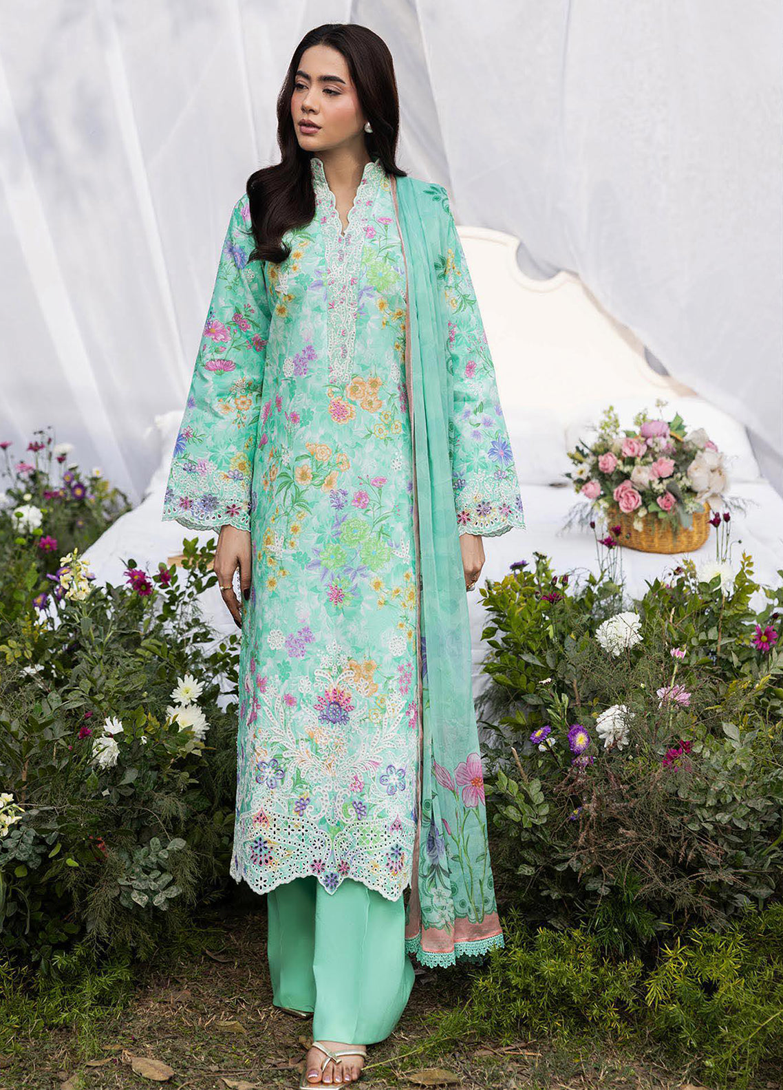 Summer Printkari Exclusive By Rajbari Embroidered Lawn 3 Piece Unstitched Suit RB26SPE D-08