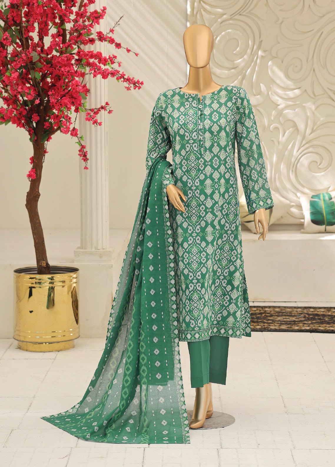 Summer Shades By HZ Textile Printed Lawn 3 Piece Unstitched Suit HZ26SSV2 D-SPC-1324