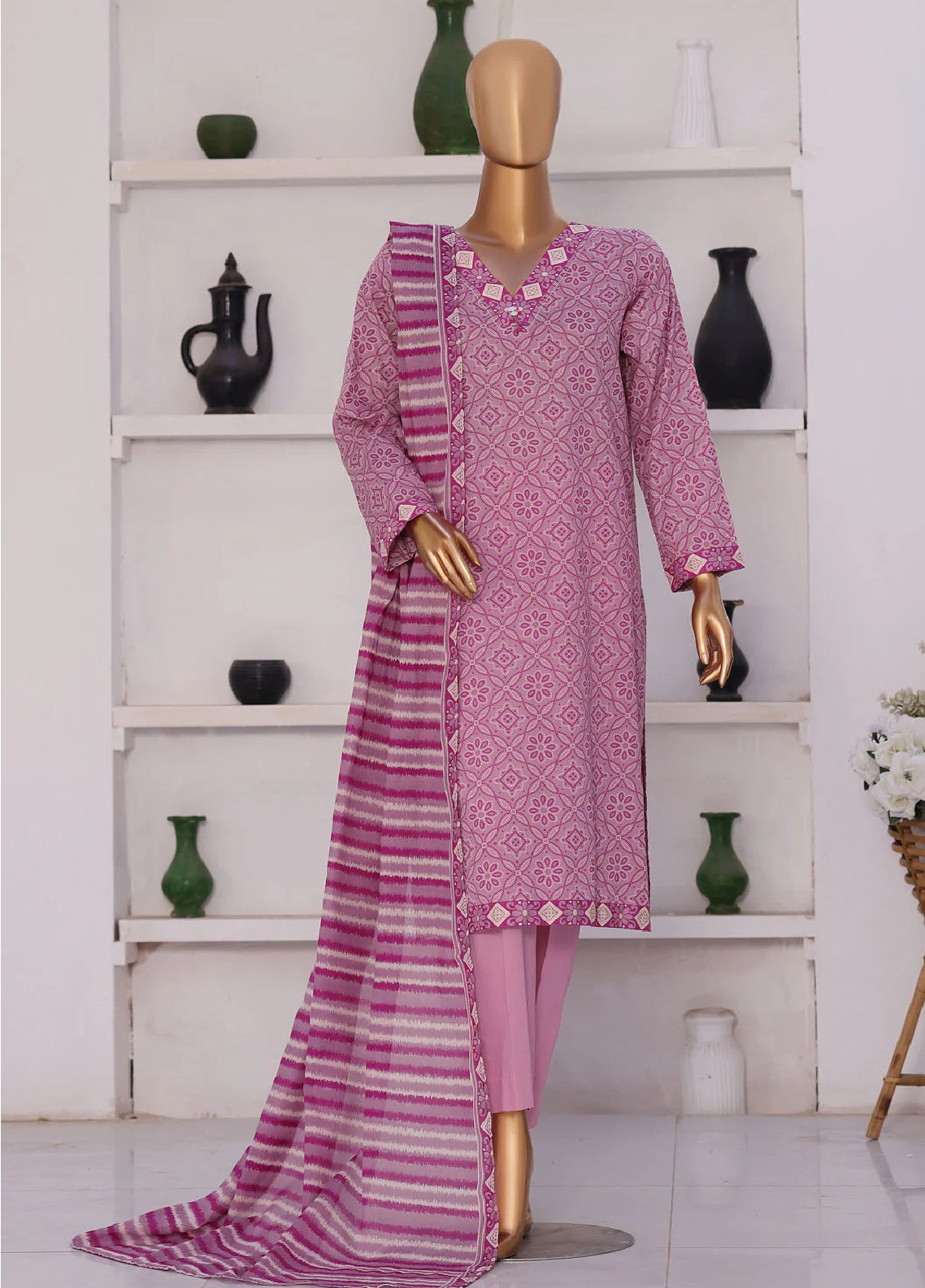 Summer Shades By HZ Textile Printed Lawn 3 Piece Unstitched Suit HZ26SS SPC-1305