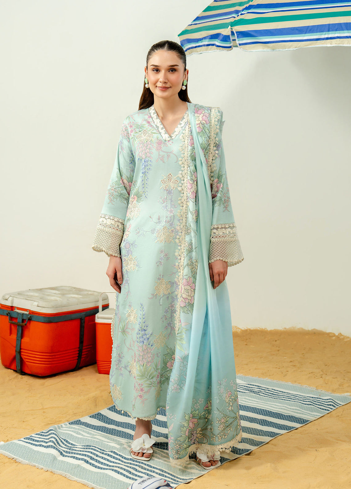 Sundaze By Zarposh Embroidered Lawn 3 Piece Unstitched Suit ZP26SD D-AVYA
