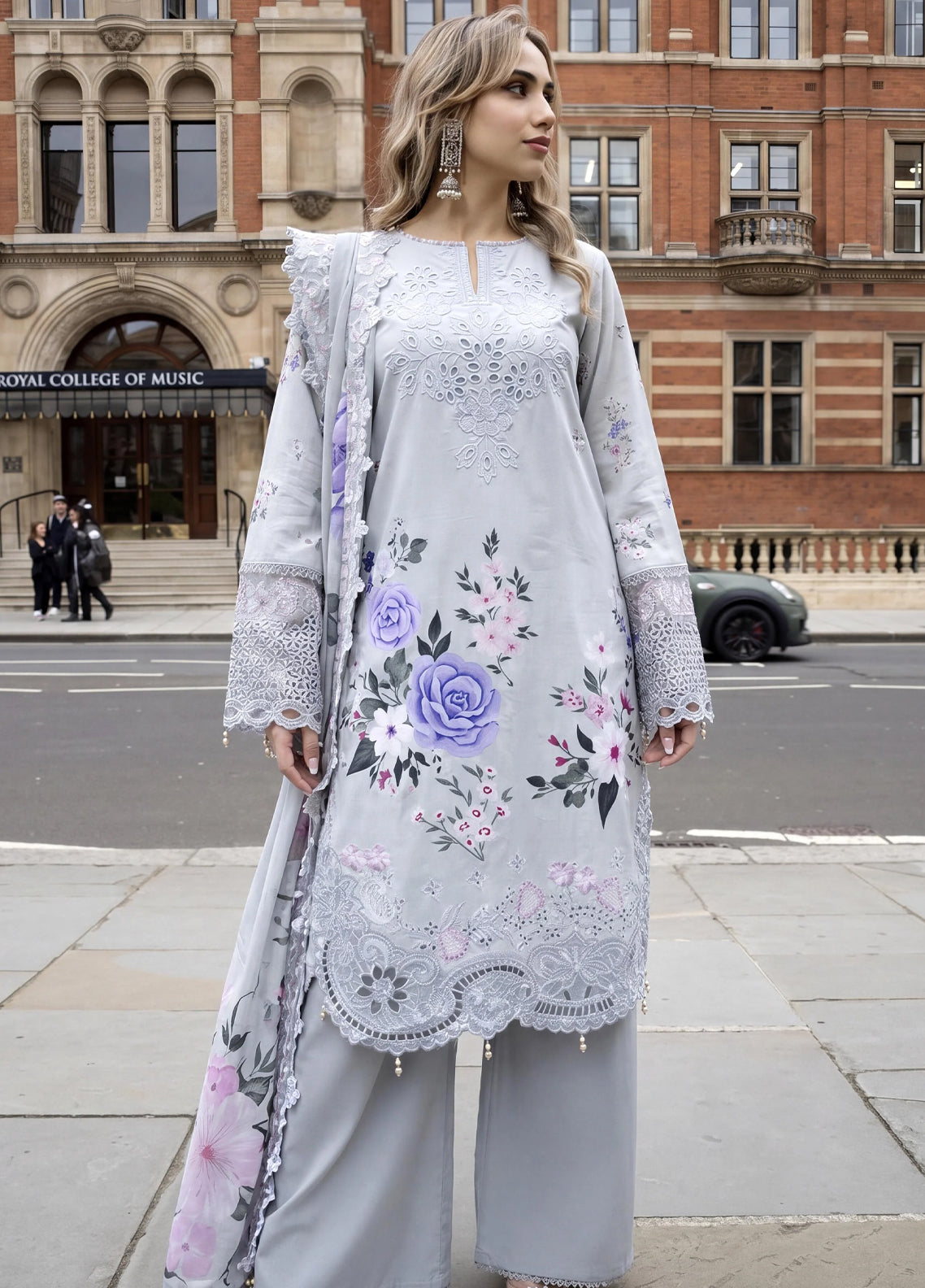 Sunshine Bloom By Alzohaib Premium Embroidered Lawn 3 Piece Unstitched Suit AZ26SSBEV2 D-09