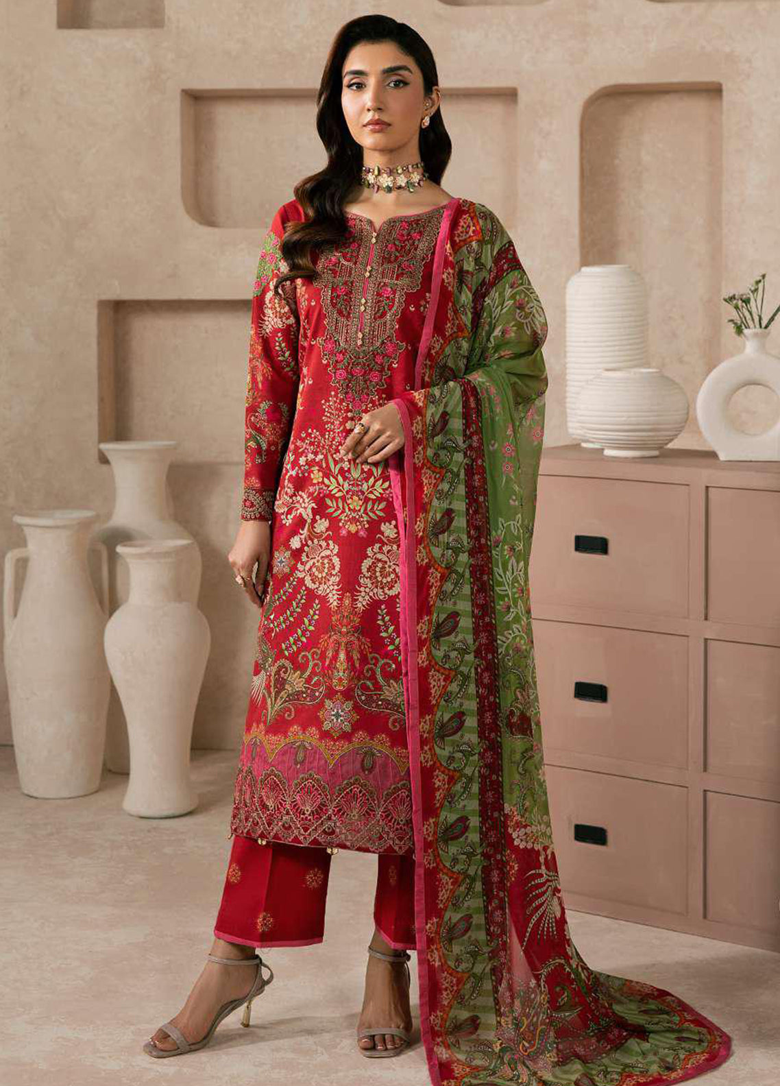 Syra By Gulaal Embroidered Lawn 3 Piece Unstitched Suit GL26SLV2 D-01 NAEL