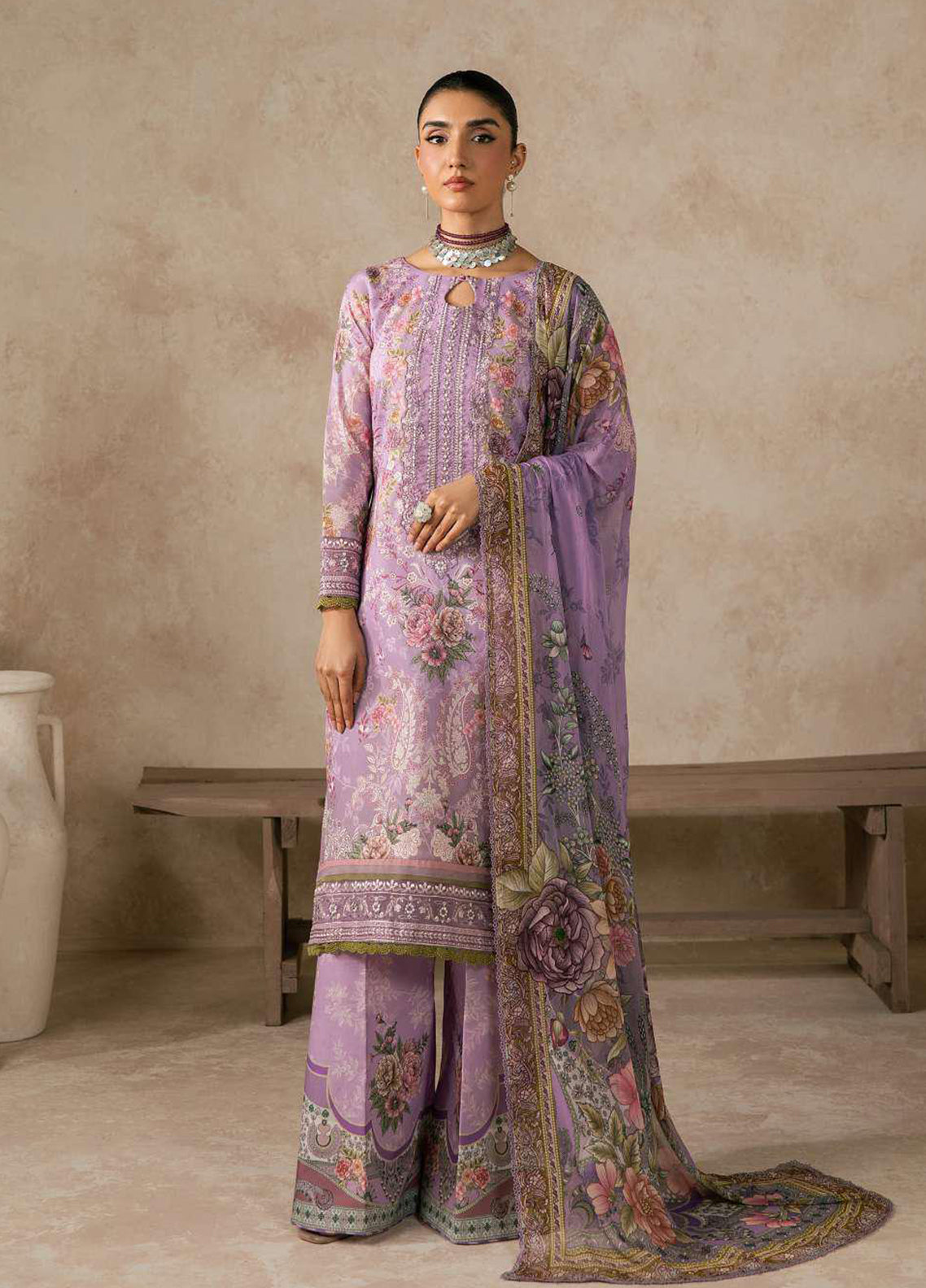 Syra By Gulaal Embroidered Lawn 3 Piece Unstitched Suit GL26SLV2 D-06 NERINE