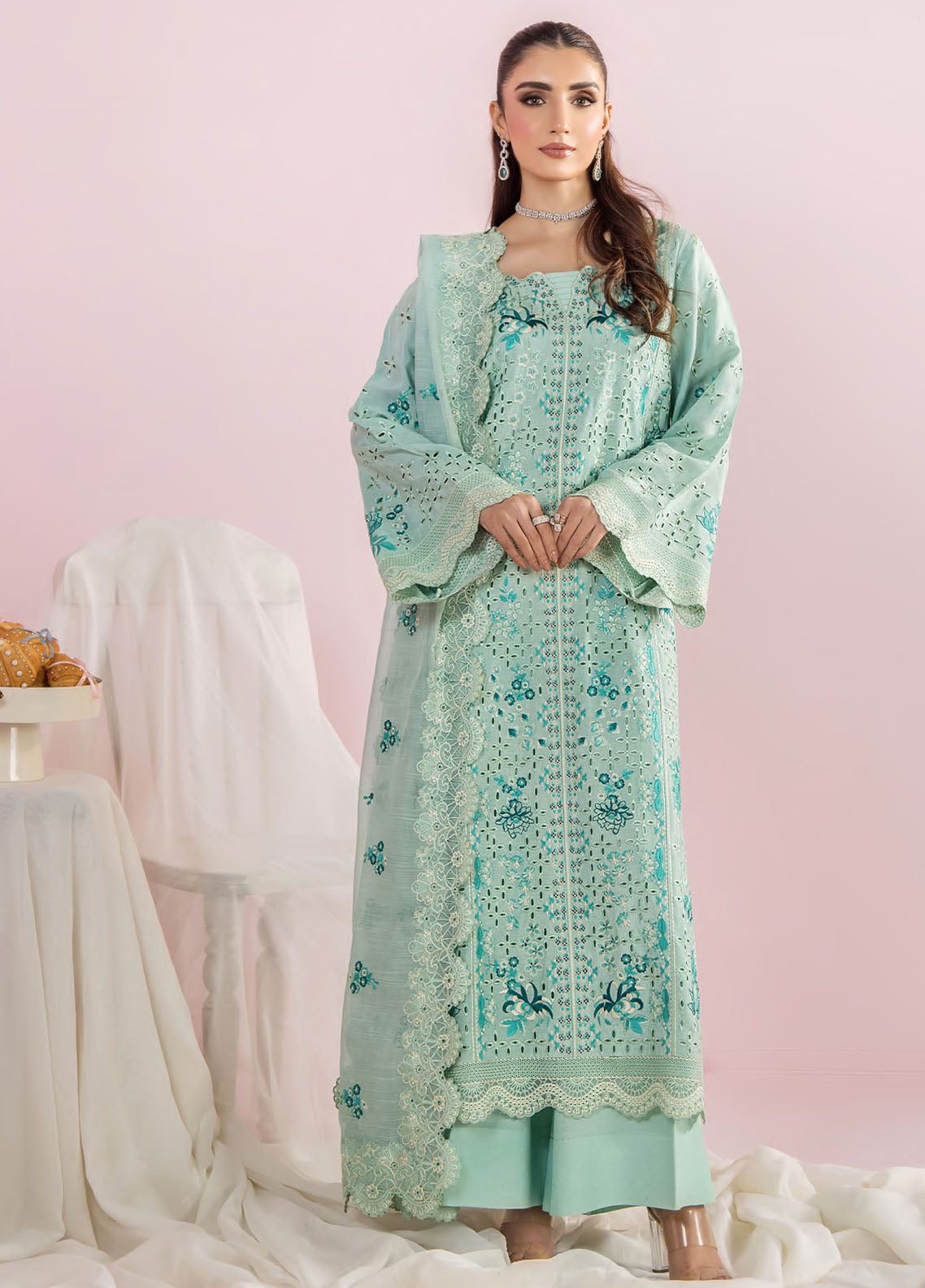 Tropical Silk By Saad Shaikh Embroidered Silk 3 Piece Unstitched Suit SSK26 D-DAISY