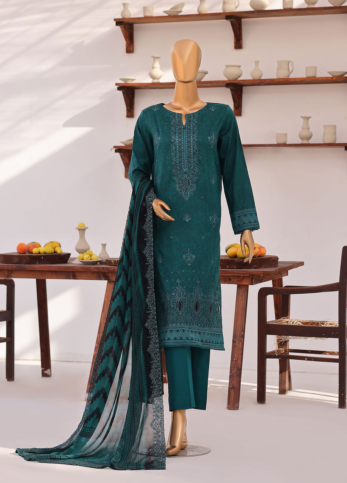 Venice By HZ Textile Premium Embroidered Lawn 3 Piece Unstitched Suit HZ26PE D-PVE-3115