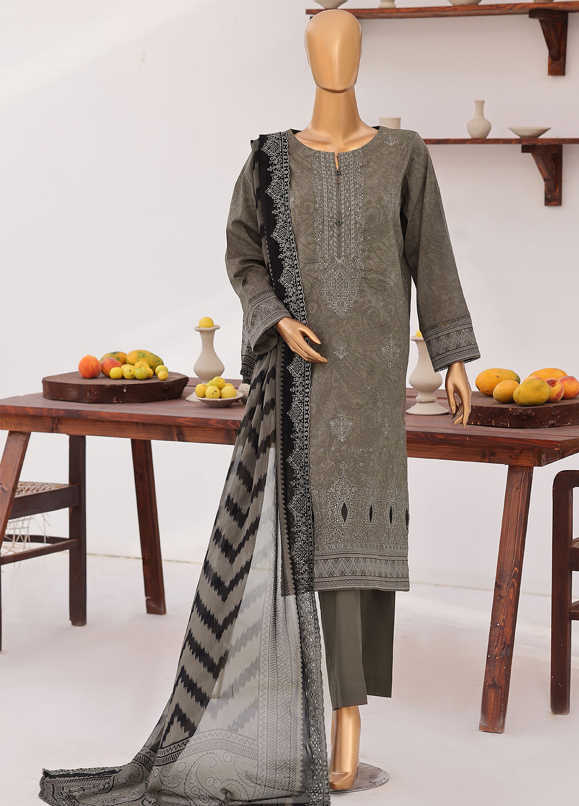 Venice By HZ Textile Premium Embroidered Lawn 3 Piece Unstitched Suit HZ26PE D-PVE-3119