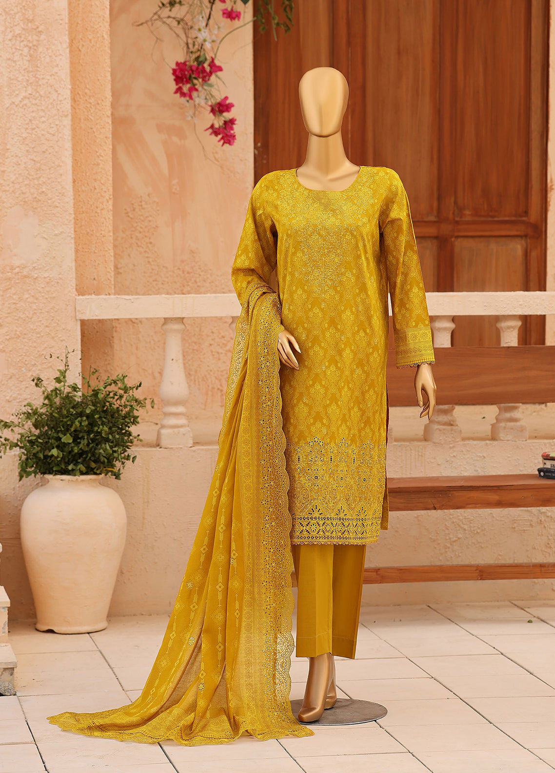 Venice By HZ Textile Premium Festive Embroidered Lawn 3 Piece Unstitched Suit HZ26VFPE D-PEC-3112