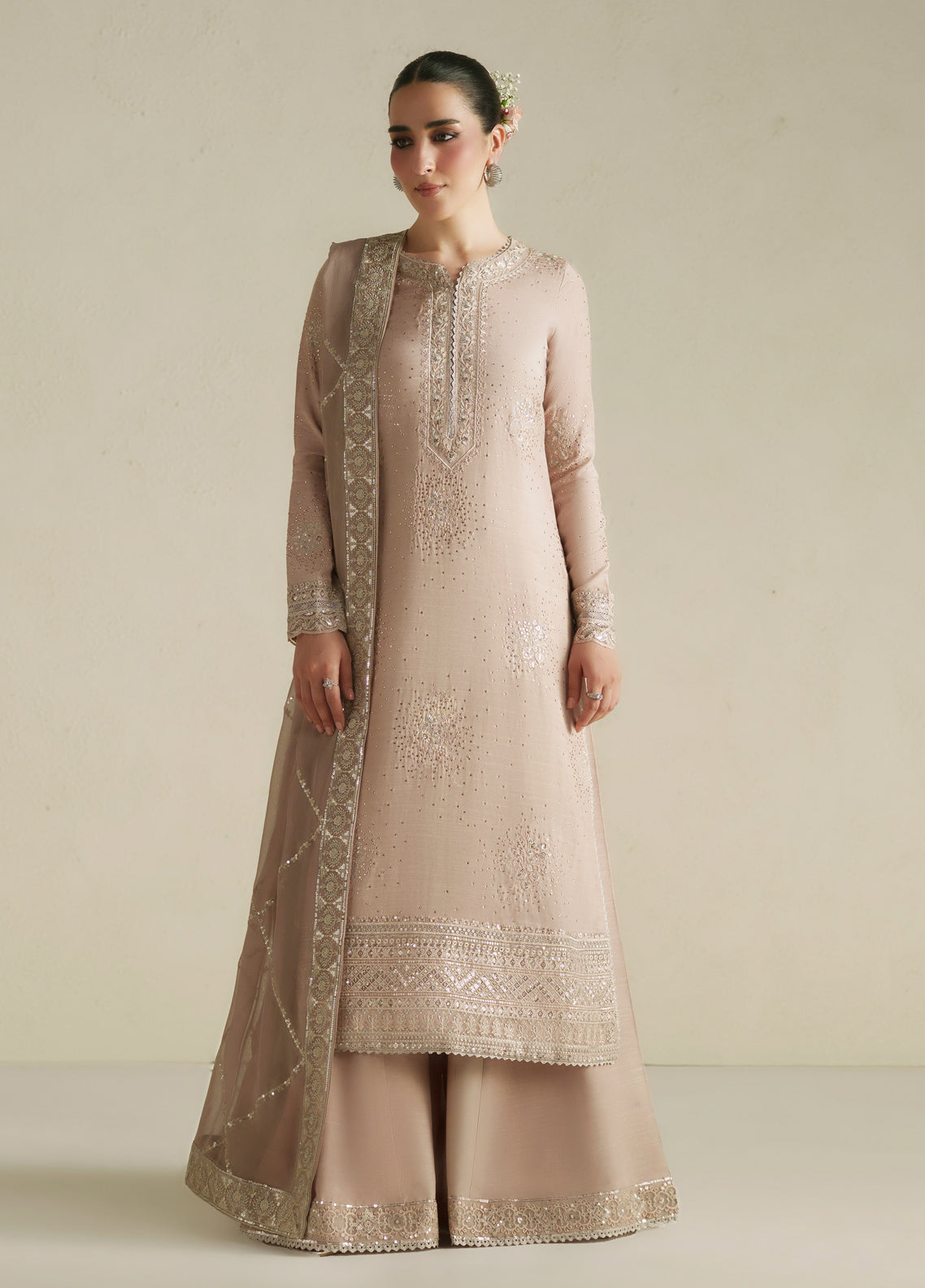 Vera Embroidered Raw Silk 3 Piece Unstitched Suit VR26RSE D-04 NAQSH