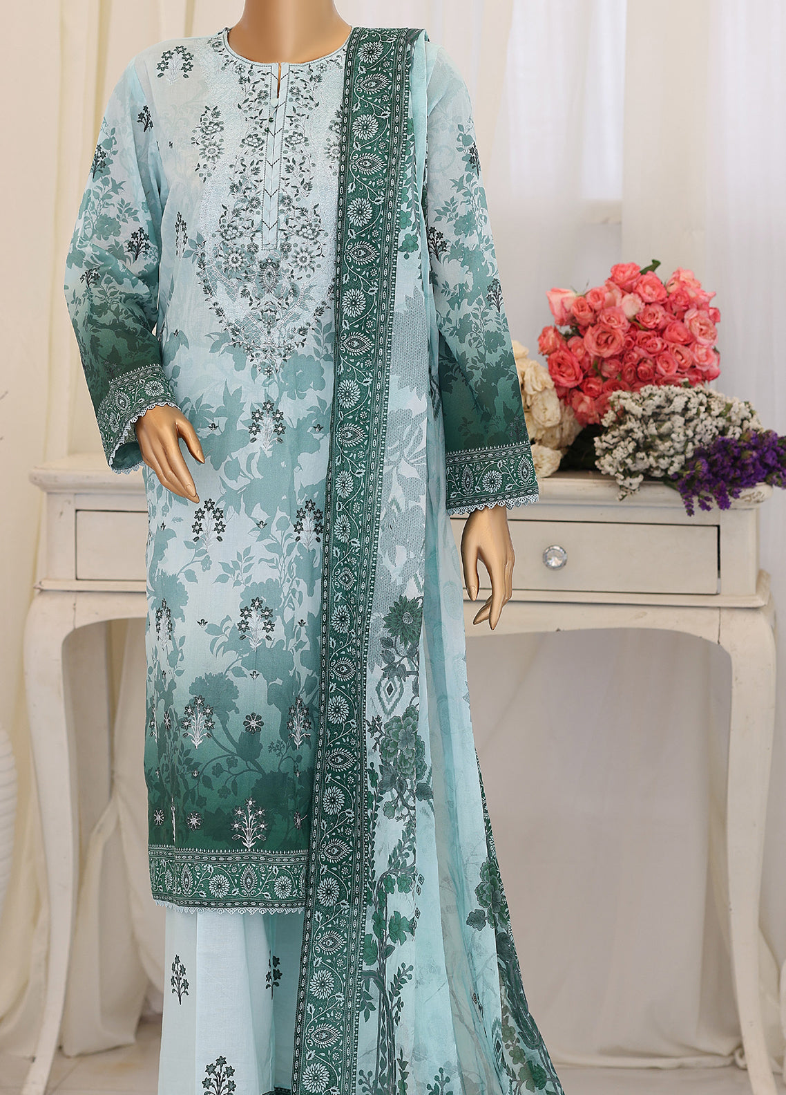 Virsa By HZ Textile Embroidered Lawn 3 Piece Unstitched Suit HZ26VEL D-VEC-1170