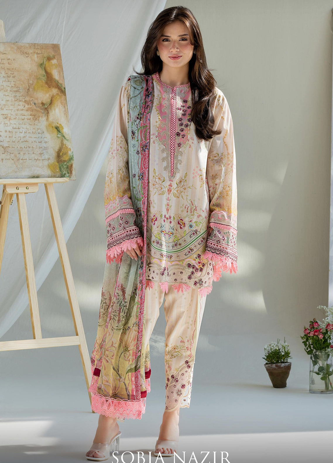 Vital By Sobia Nazir Embroidered Lawn 3 Piece Unstitched Suit SN26VEL D-2A