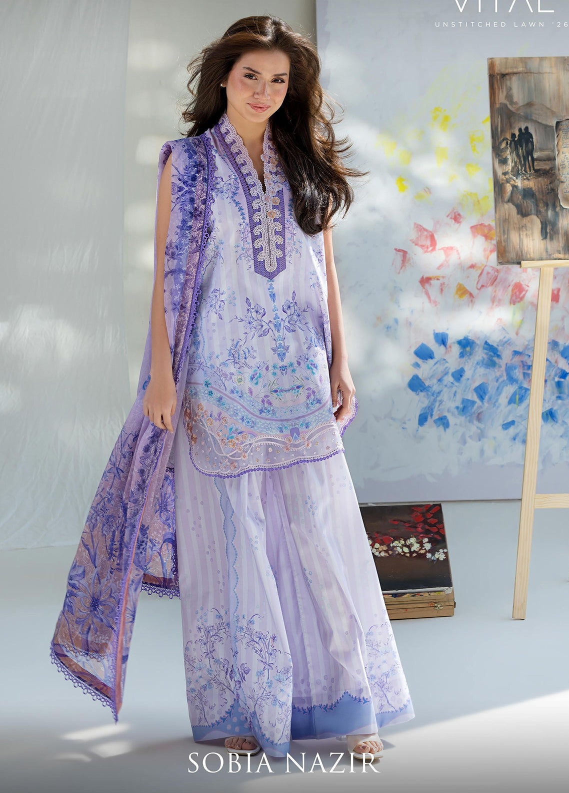 Vital By Sobia Nazir Embroidered Lawn 3 Piece Unstitched Suit SN26VEL D-2B