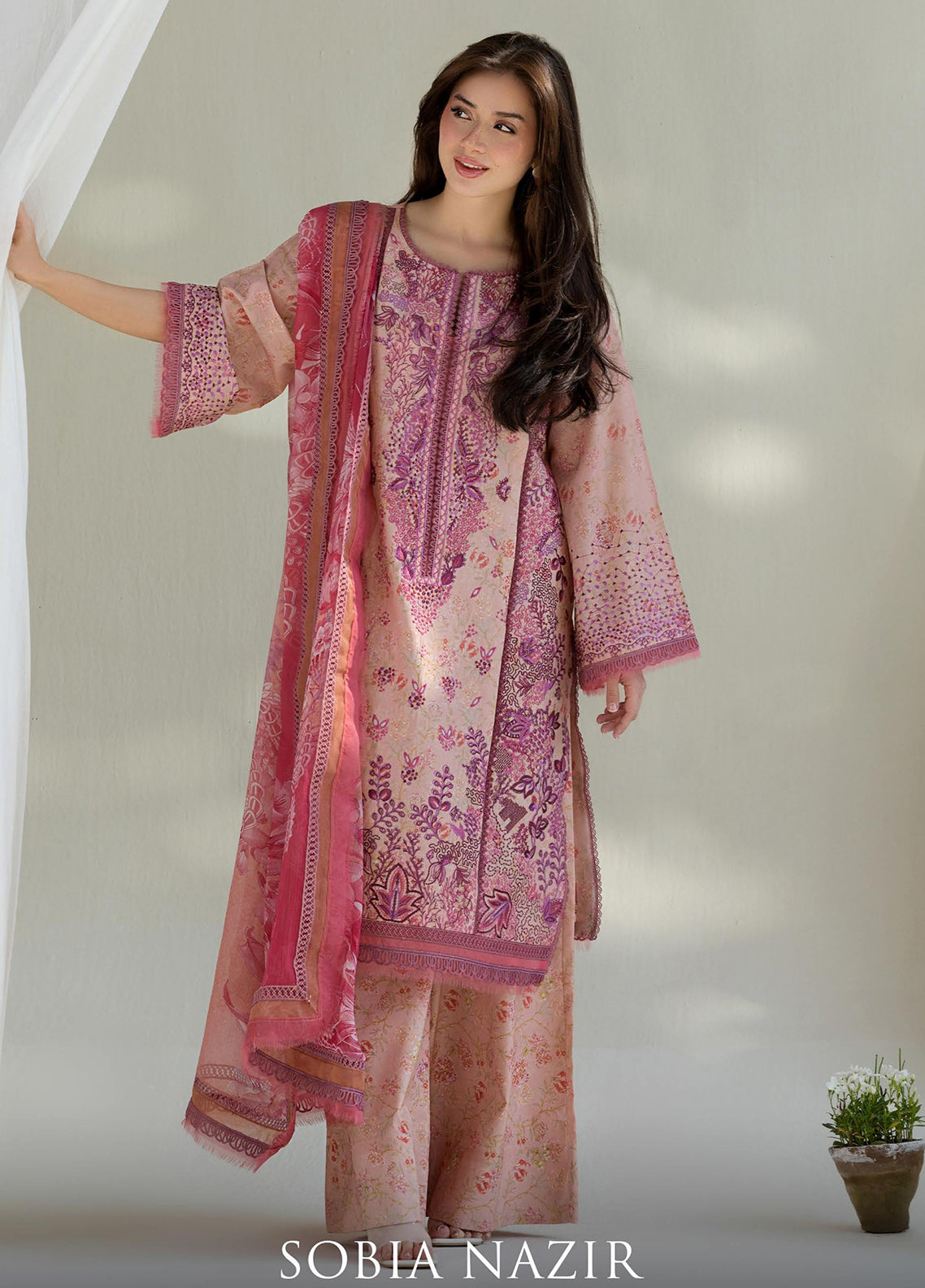 Vital By Sobia Nazir Embroidered Lawn 3 Piece Unstitched Suit SN26VEL D-5B