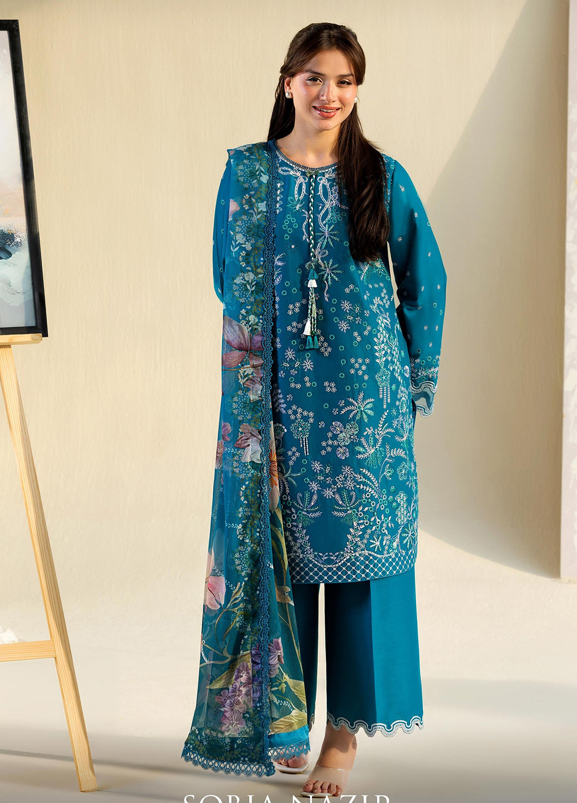 Vital By Sobia Nazir Embroidered Lawn 3 Piece Unstitched Suit SN26VEL D-7A