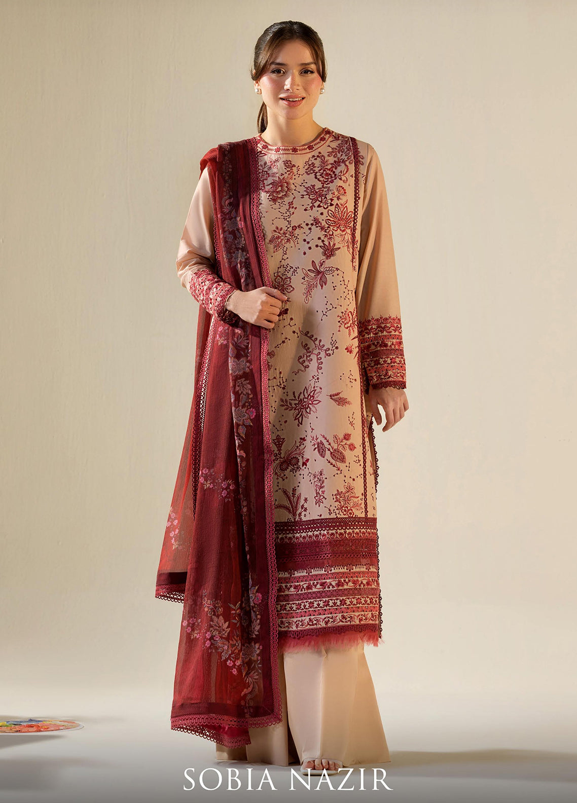 Vital By Sobia Nazir Embroidered Lawn 3 Piece Unstitched Suit SN26VEL D-9A