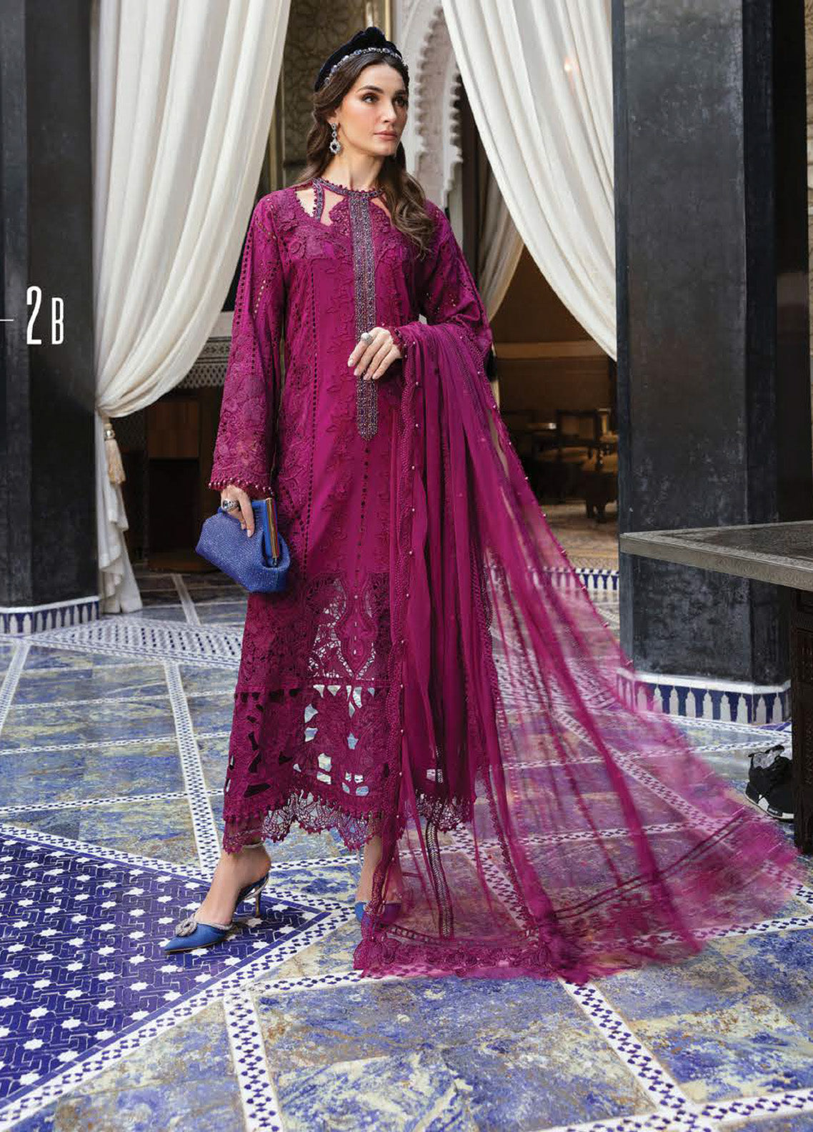 Voyage A' Luxe by Maria B Embroidered Lawn Suits Unstitched 3 Piece - MB25VAL 2502B