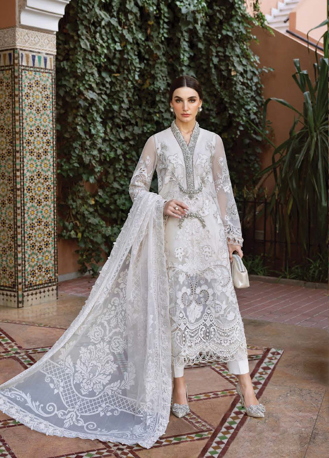 Voyage A' Luxe by Maria B Embroidered Organza Suits Unstitched 3 Piece - MB25VAL 2506A