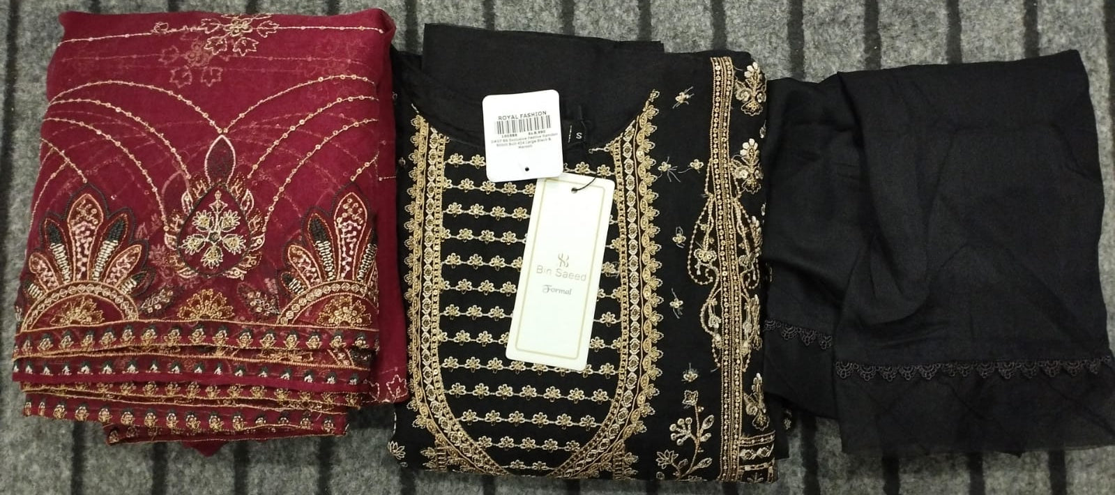 Bin Saeed Exclusive Festive Ramdan Stitched Suit 2024 - D-07 BK&MN-L
