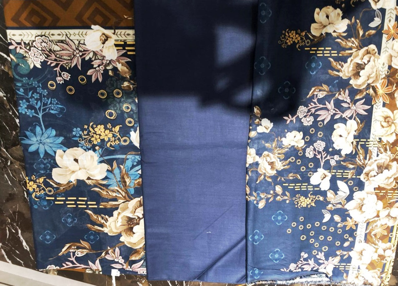 Resham By Firdous Textile Printed Linen Suits Unstitched 3 Piece - FF24RLW 911