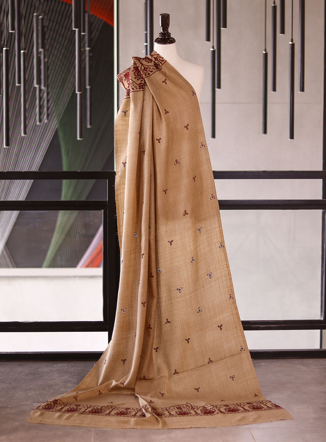 Royal Fashion Embroidered Woolen Shawls - RF25SH I625-P01-1