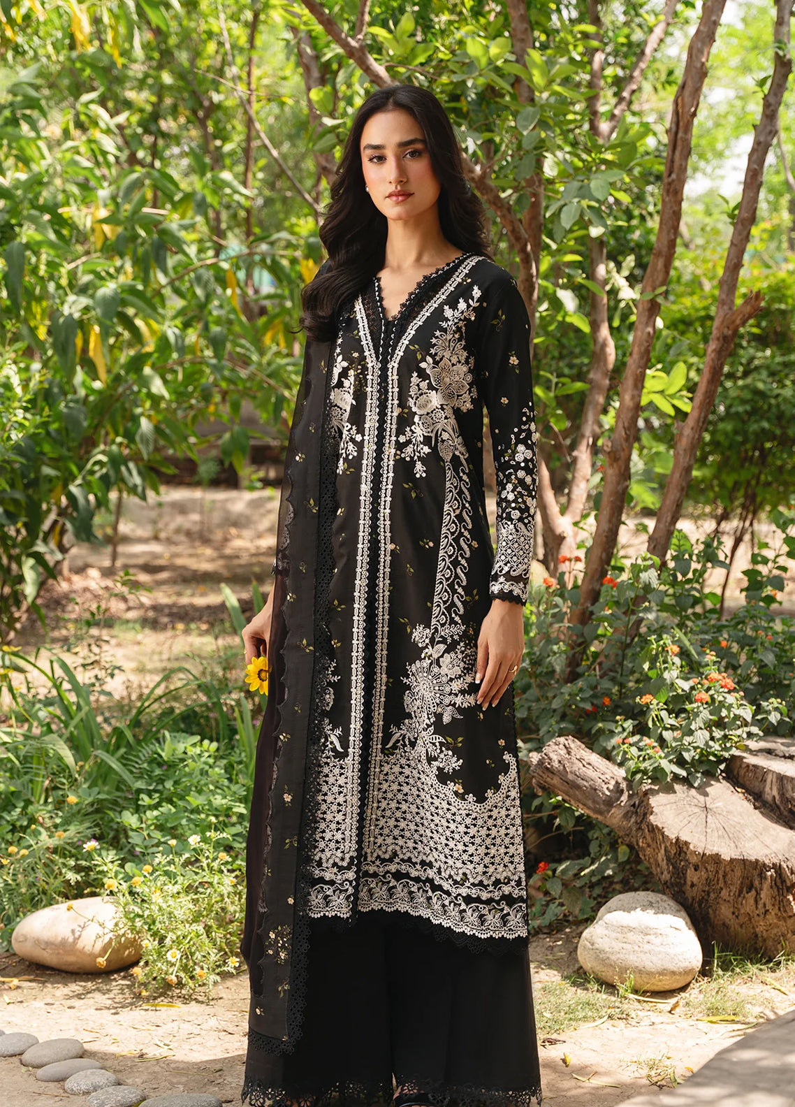Whisper By Ayzel Embroidered Lawn 3 Piece Unstitched Suit AZL26WEL D-0135 NIGHTVEIL