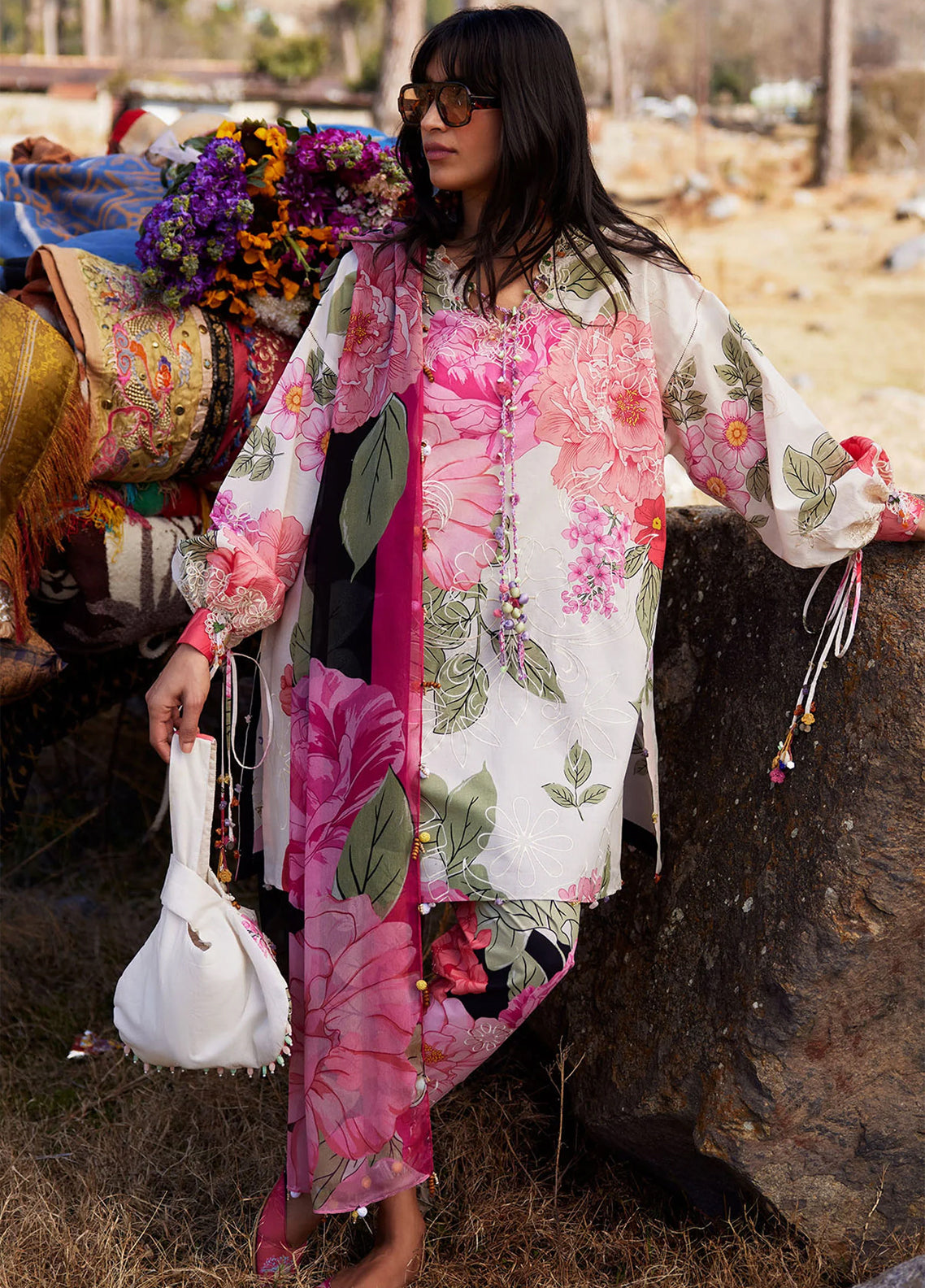 Zaha By Khadijah Shah Meili Festive Embroidered Lawn 3 Piece Unstitched Suits ZH26ML D-13B YAN HUA