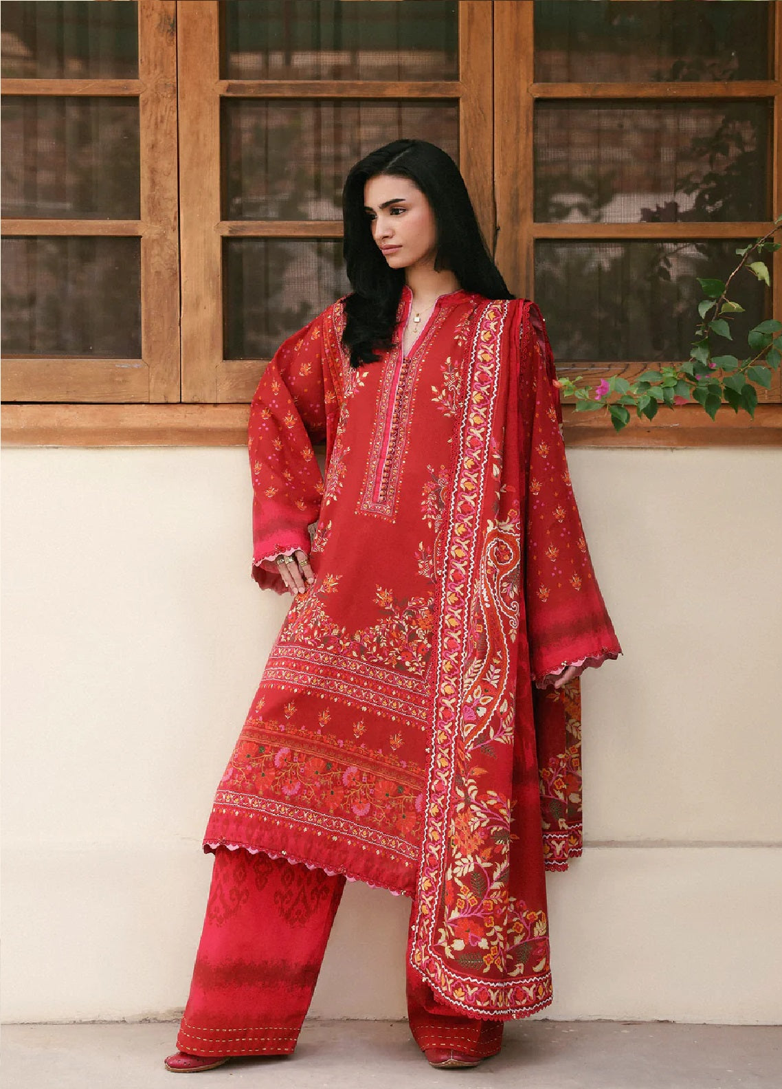 Zaha By Khadijah Shah Printed Lawn 3 Piece Unstitched Suits ZH26AP D-APL-04 ROSA