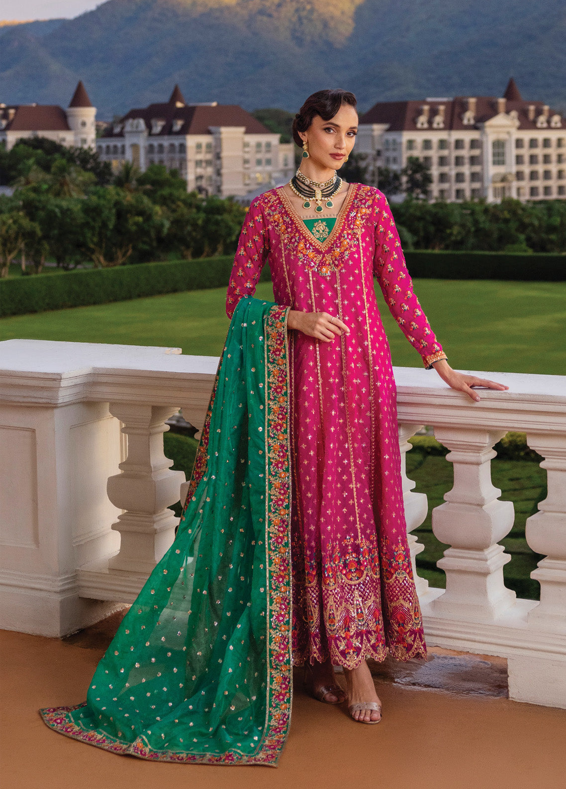 Zainab Chottani Embroidered Organza Suits Unstitched 3 Piece - ZC24WF 08 JARDIN