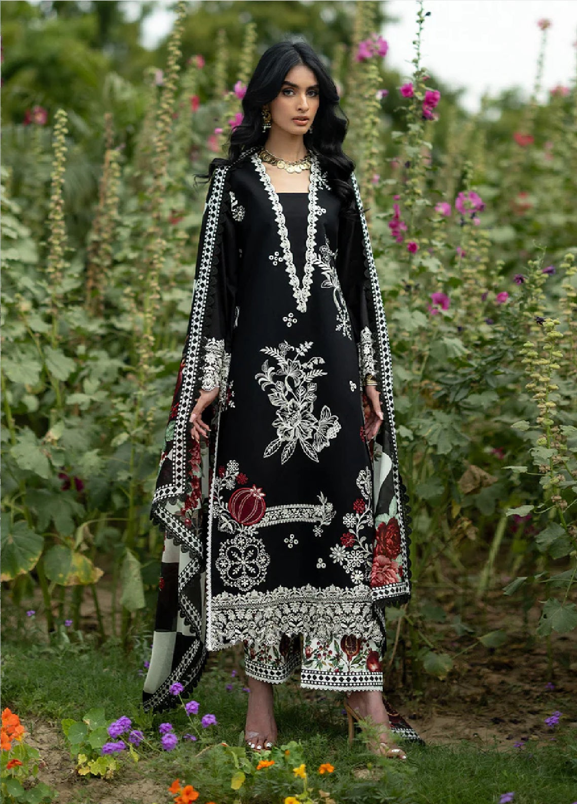 Zainab Chottani Luxury Embroidered Lawn 3 Piece Unstitched Suit ZC26LL D-03 FIA