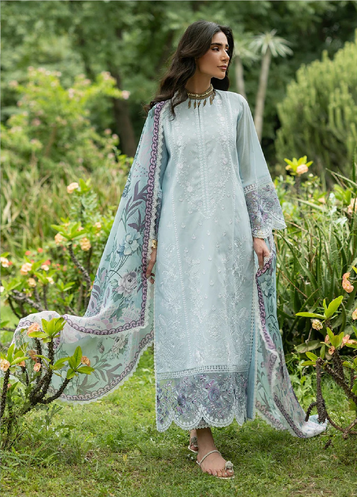Zainab Chottani Luxury Embroidered Lawn 3 Piece Unstitched Suit ZC26LL D-06 COVE