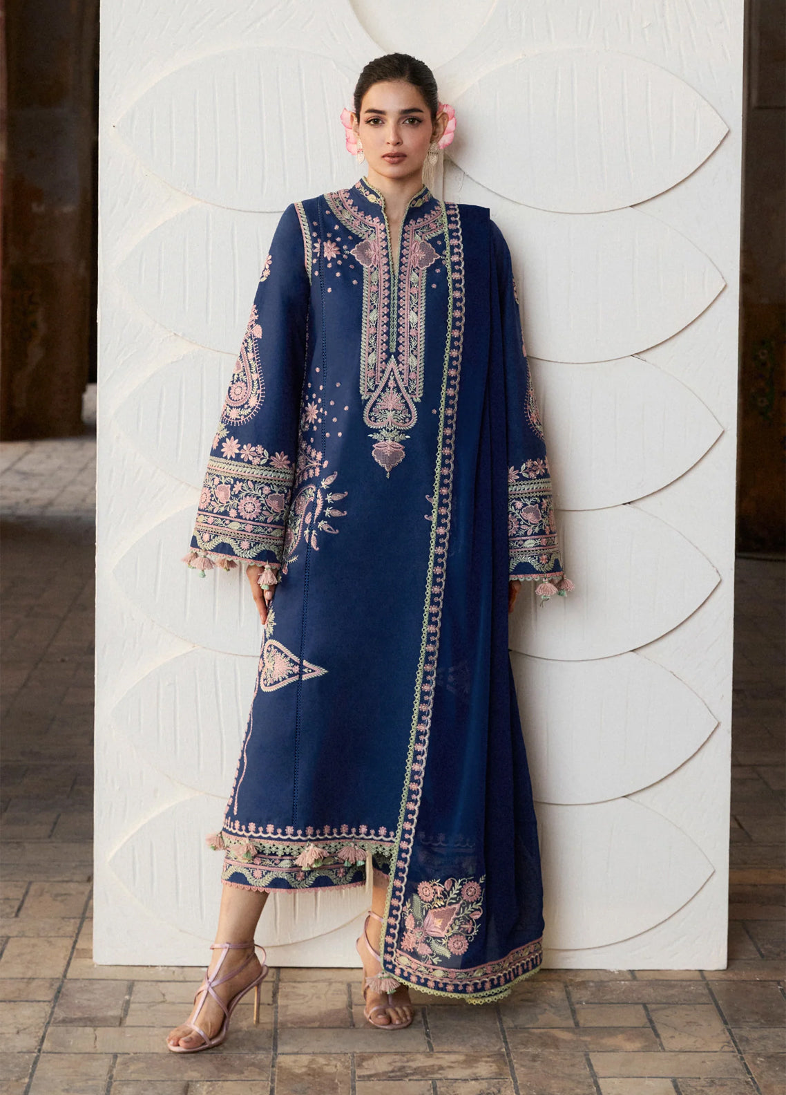 Zan By Hussain Rehar Embroidered Lawn 3 Piece Unstitched Suit HR26ZSS D-ABI