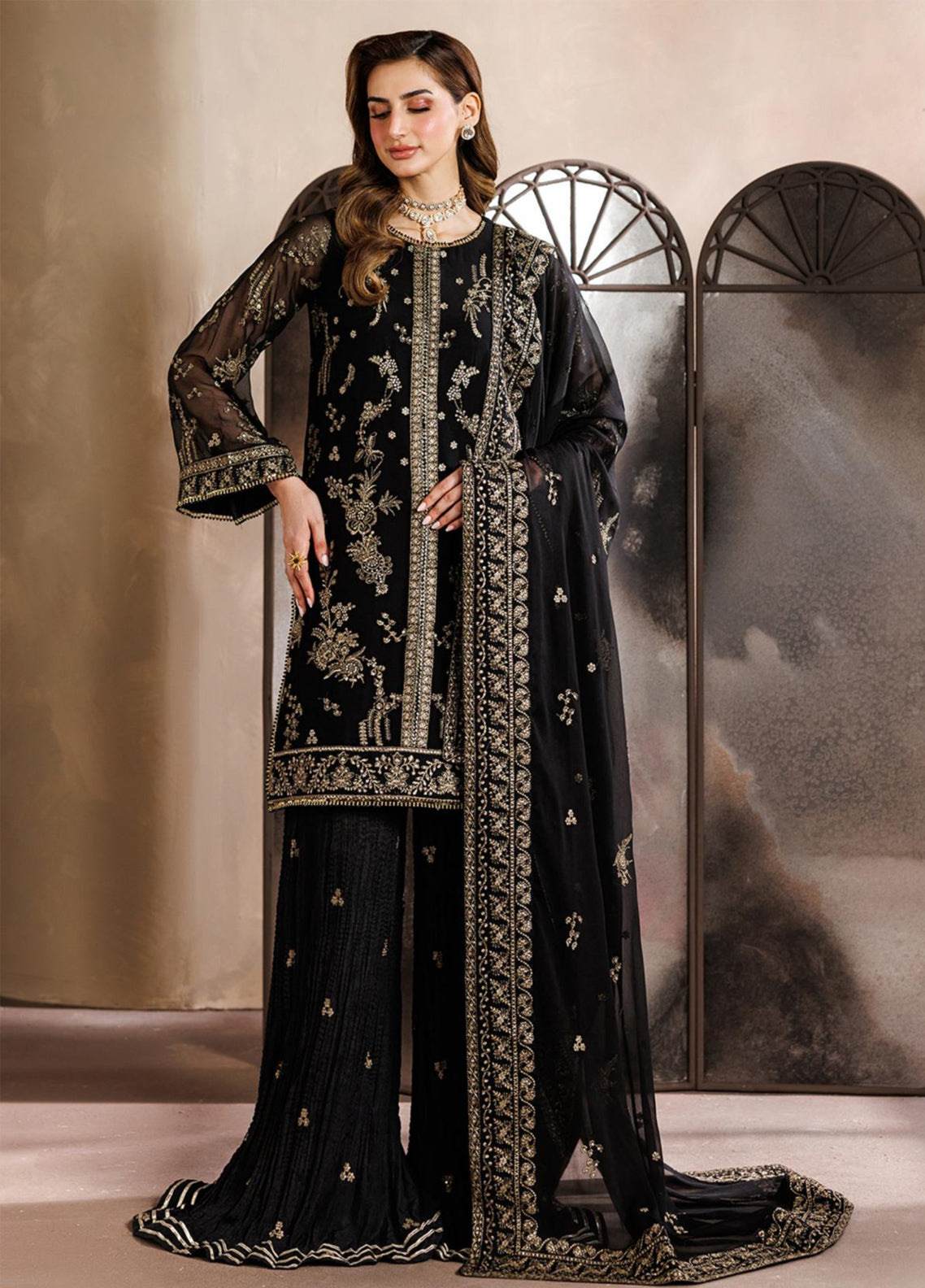 Zayrah By Zarif Formals Embroidered Chiffon 3 Piece Unstitched Suit ZF26ZF D-ZYR-05 SUMBUL