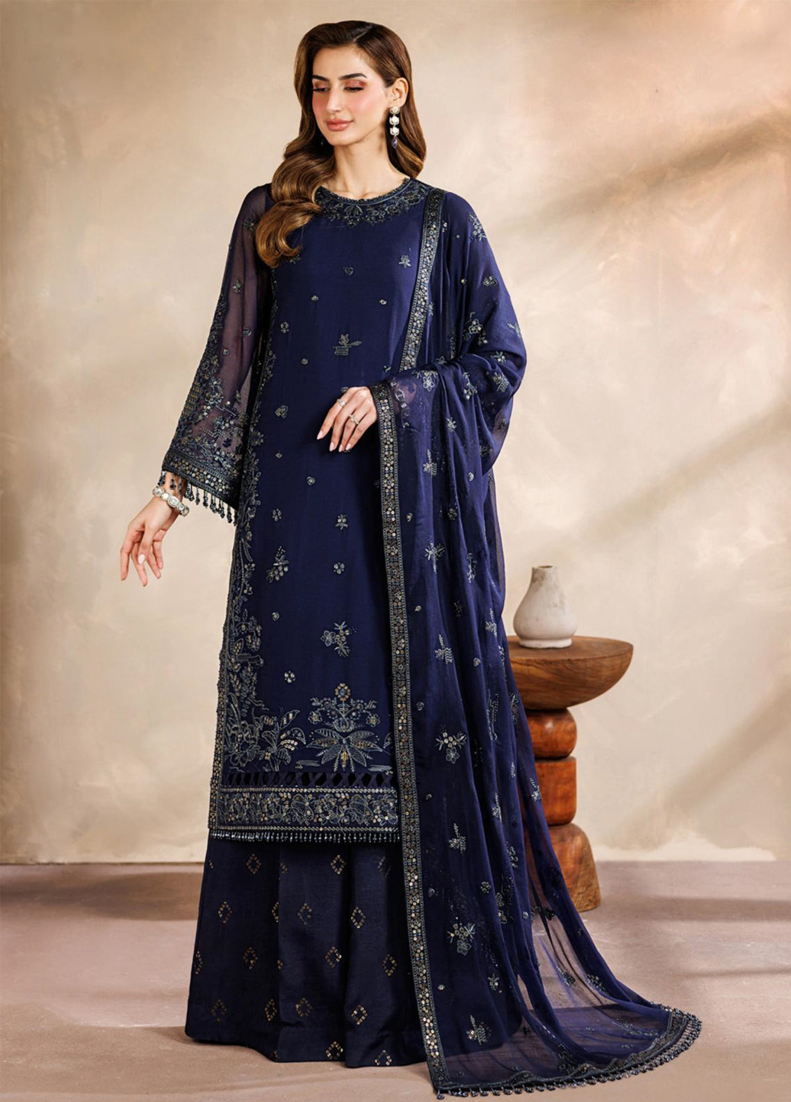 Zayrah By Zarif Formals Embroidered Chiffon 3 Piece Unstitched Suit ZF26ZF D-ZYR-07 AFSHAAN