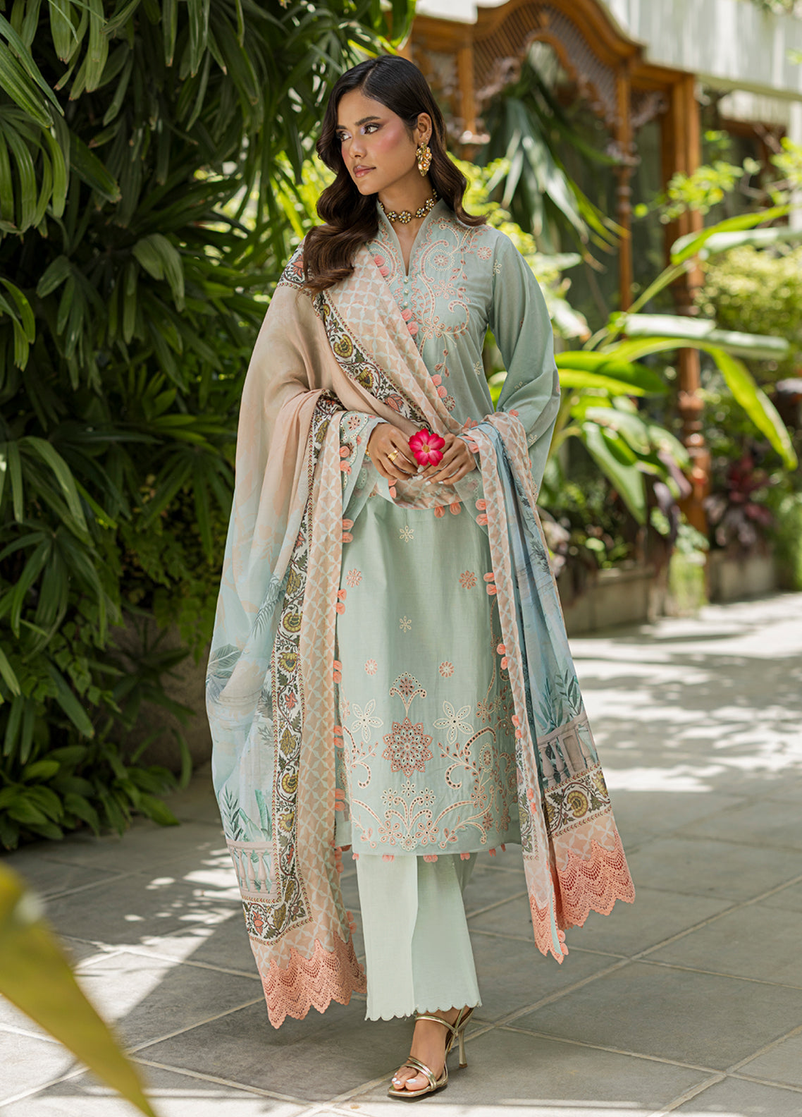 Zellbury Chikankari Embroidered Lawn 3 Piece Unstitched Suit WUS26E34086