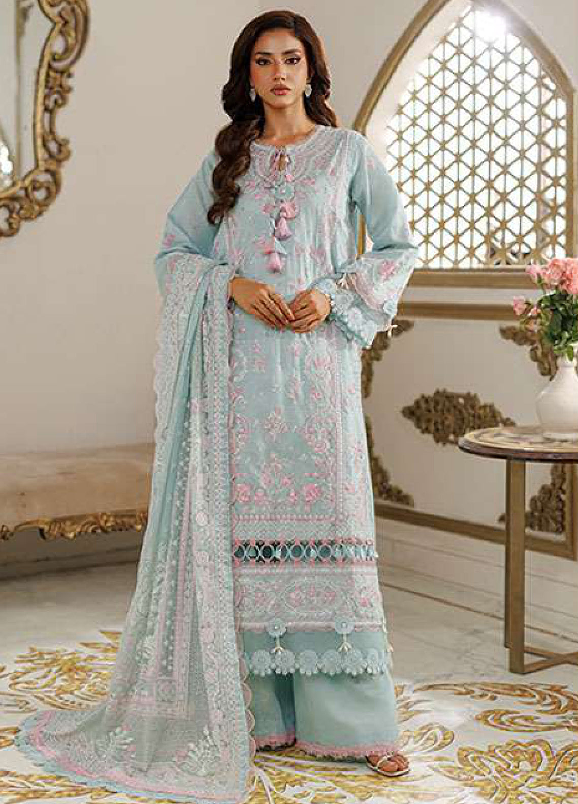 Zellbury Luxury Embroidered Chiffon 3 Piece Unstitched Suit WULC26E34221