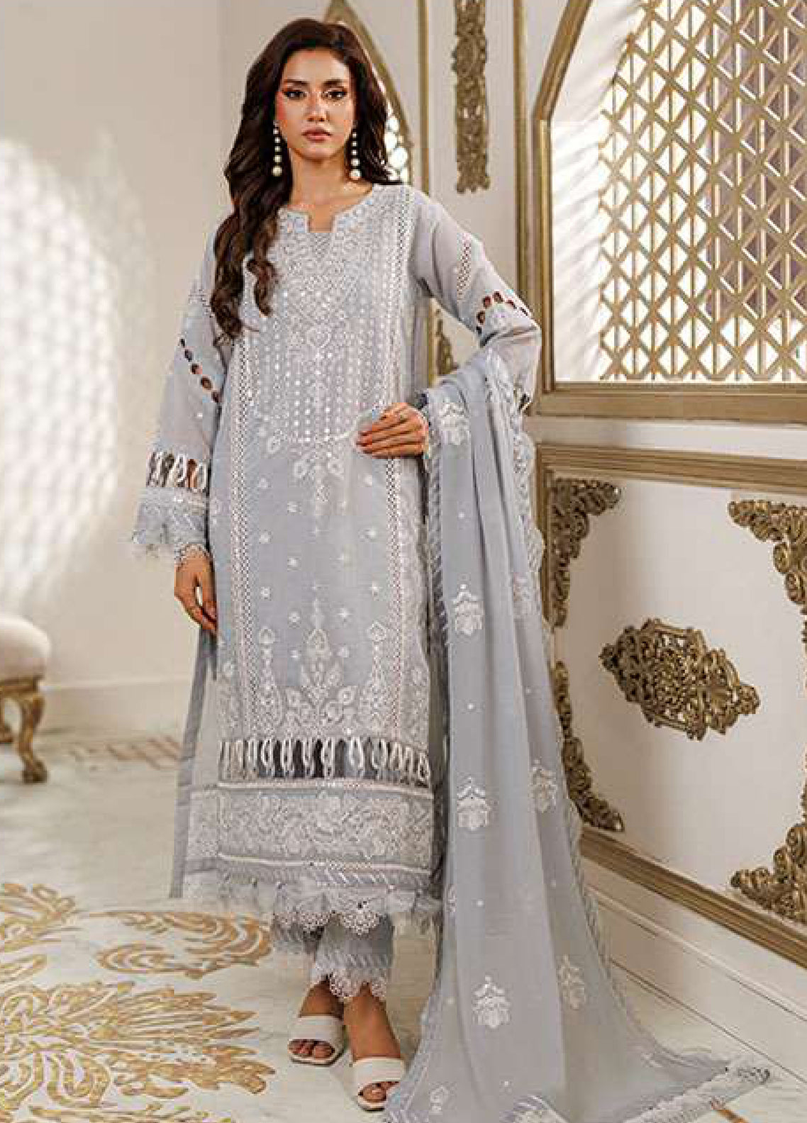 Zellbury Luxury Embroidered Cotton 3 Piece Unstitched Suit WULC26E34226